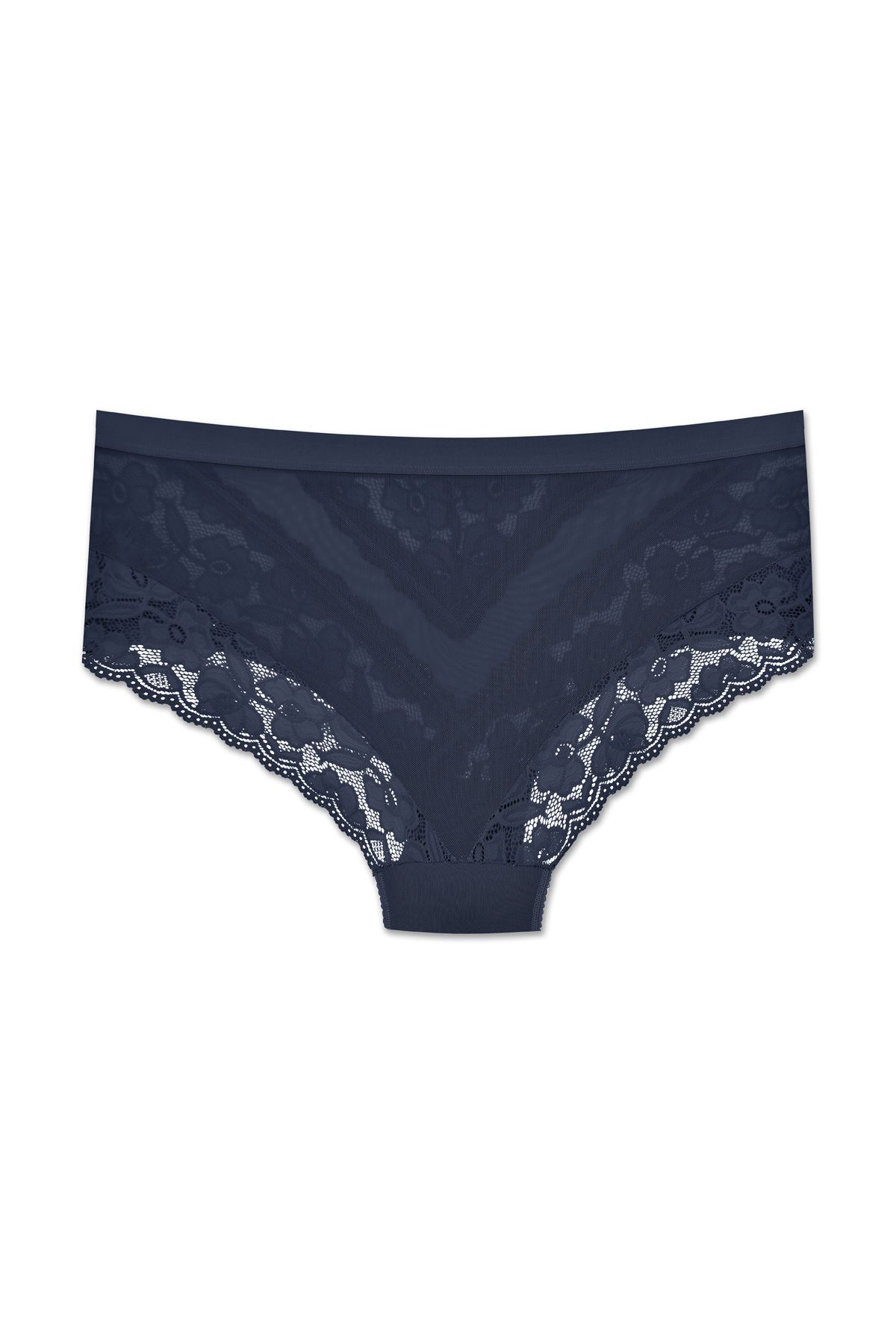 ZENA UNDERWEAR-Γυναικεία εσώρουχα 3 τεμαχίων δαντέλα από τούλι με λεπτομέρεια ελαστική ψηλόμεση σε μεγάλο μέγεθος 3