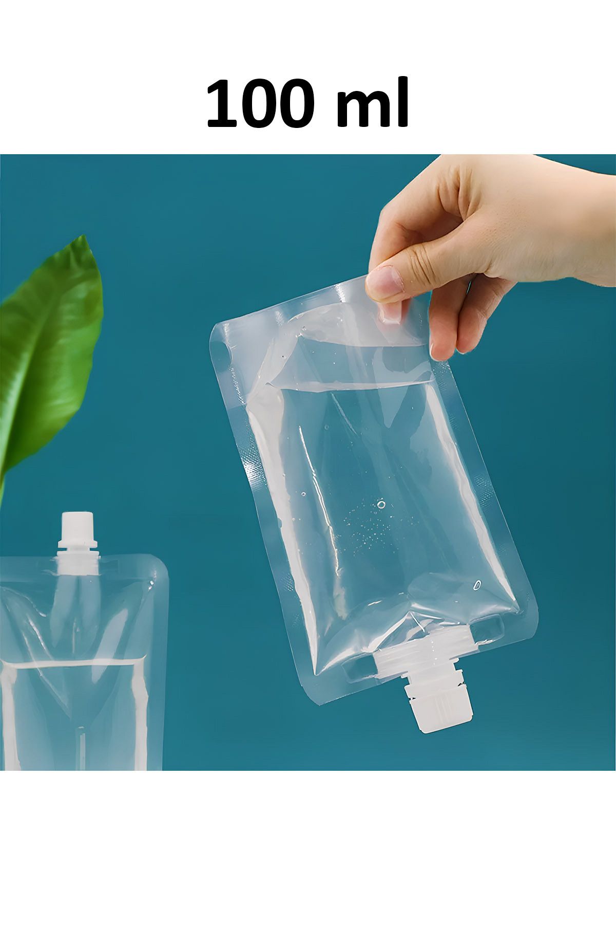 Afra Tedarik 100 ml Seyahat Torbası Taşınabilir Şeffaf Seyahat Kiti Sıvı Torba Şampuan Sabun Spout Pouch 50 Adet