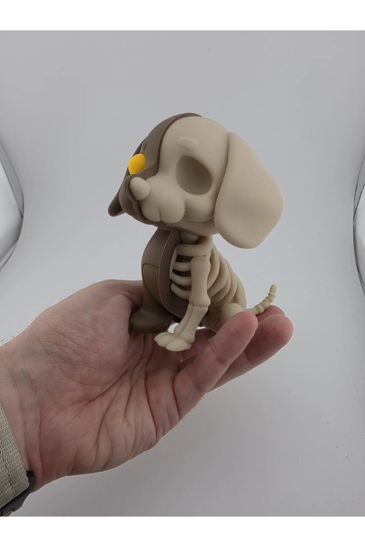 Yarı Köpek Yarı İskelet Figür 12 cm – 3D Baskı Dekoratif Figür (İsim Yazılabilir)