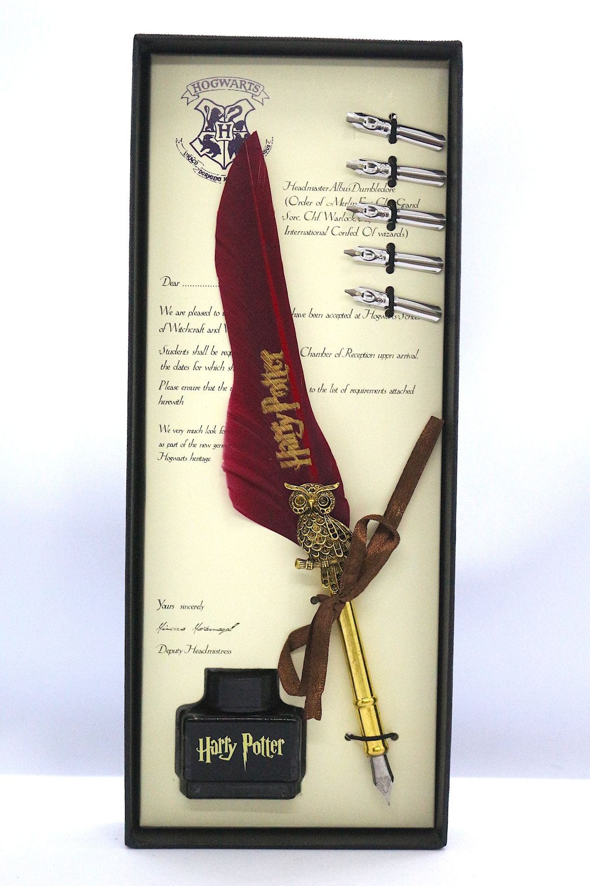 shop Harry Potter Hediyelik Divid Kalem Seti Tüylü Divid Hokka Seti Mürekkep ve Yedek Uçlar Kırmızı