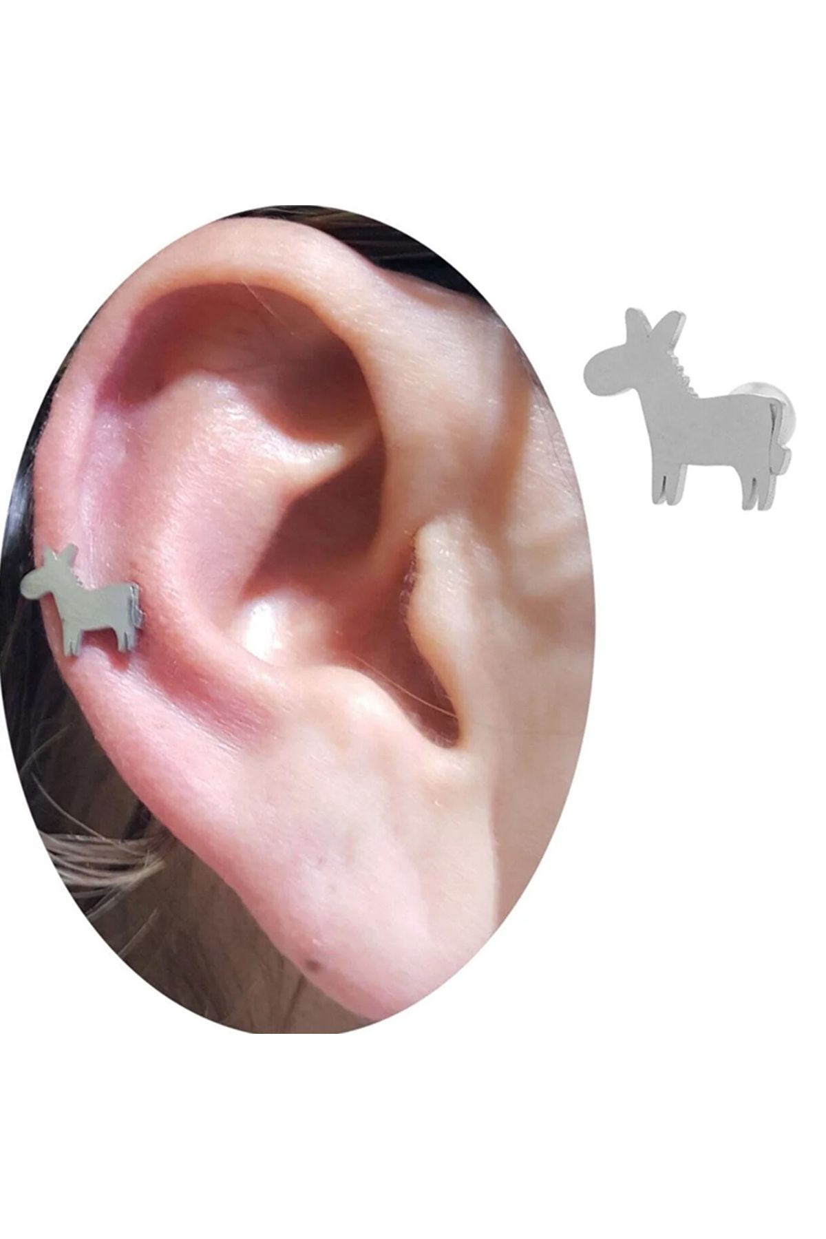 Cadının Dükkanı Çelik Eşek Tragus Helix Kıkırdak Piercing