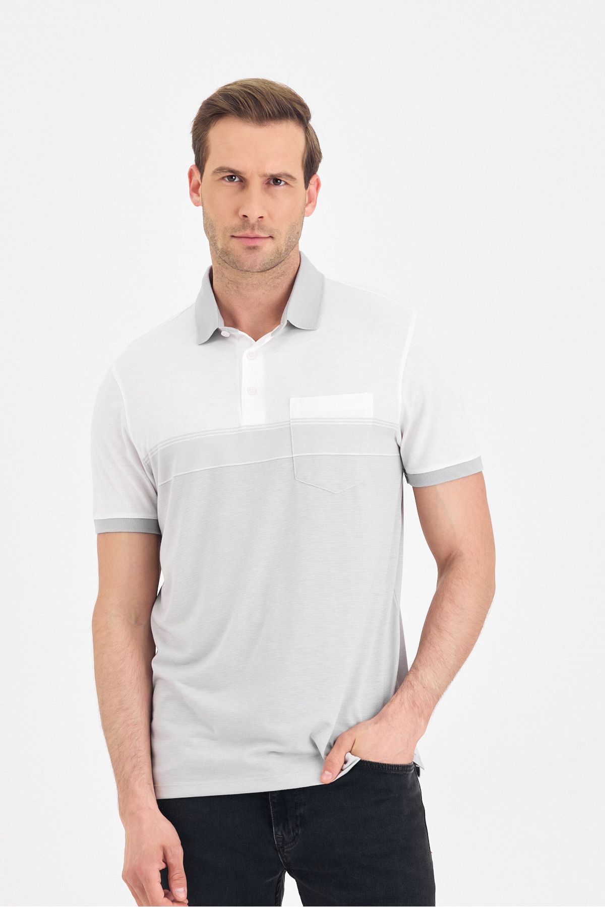Wellalux Erkek Çift Renkli Cepli Polo Yaka T-shirt