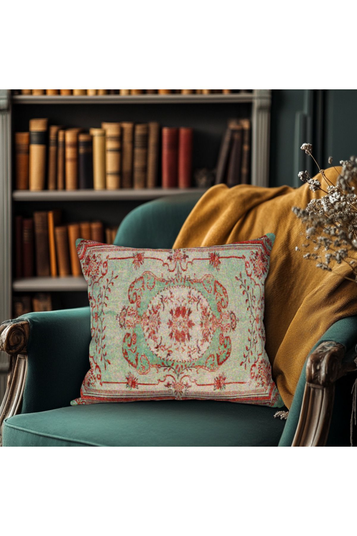 TURKISHRUG KINGDOM Klasik Kilim Desenli Yastık – Etnik Ev Dekorasyonu