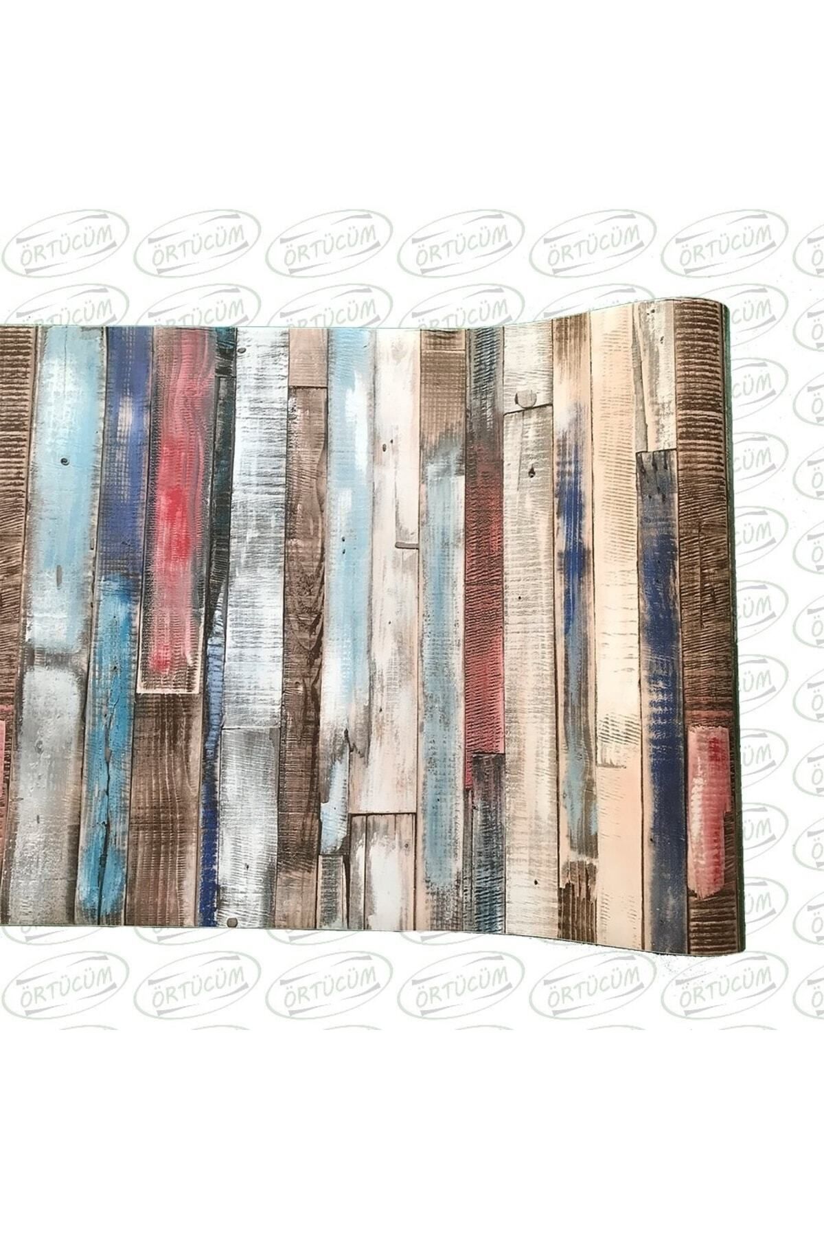 Elioure Renkli Ahşap Desenli Yapışkanlı Folyo 45x500 cm, Mobilya Kaplama Kağıdı