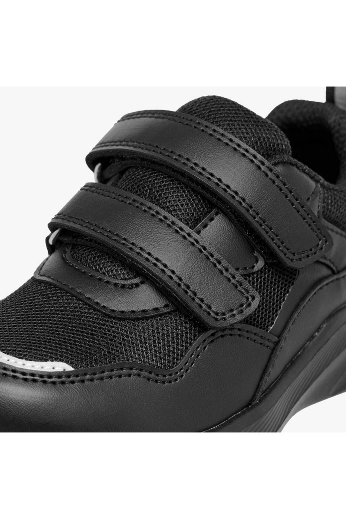 LBL by Shoexpress-LBL by Shoexpress Panelled School Shoes with Hook and Loop Closure 4