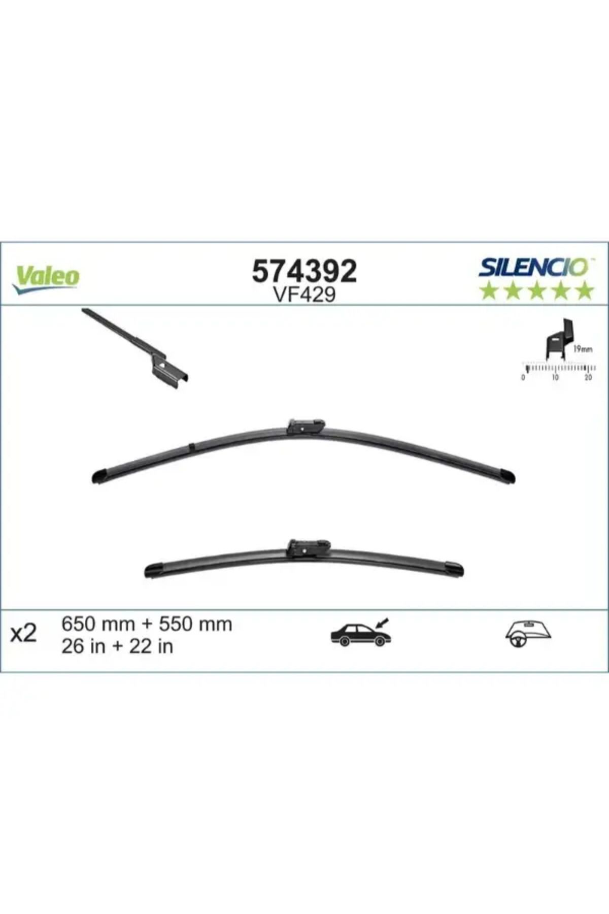 VALEO SILECEK SUPURGESI FLAT BLADE (x2) 650 / 550mm JUMPER DUCATO BOXER