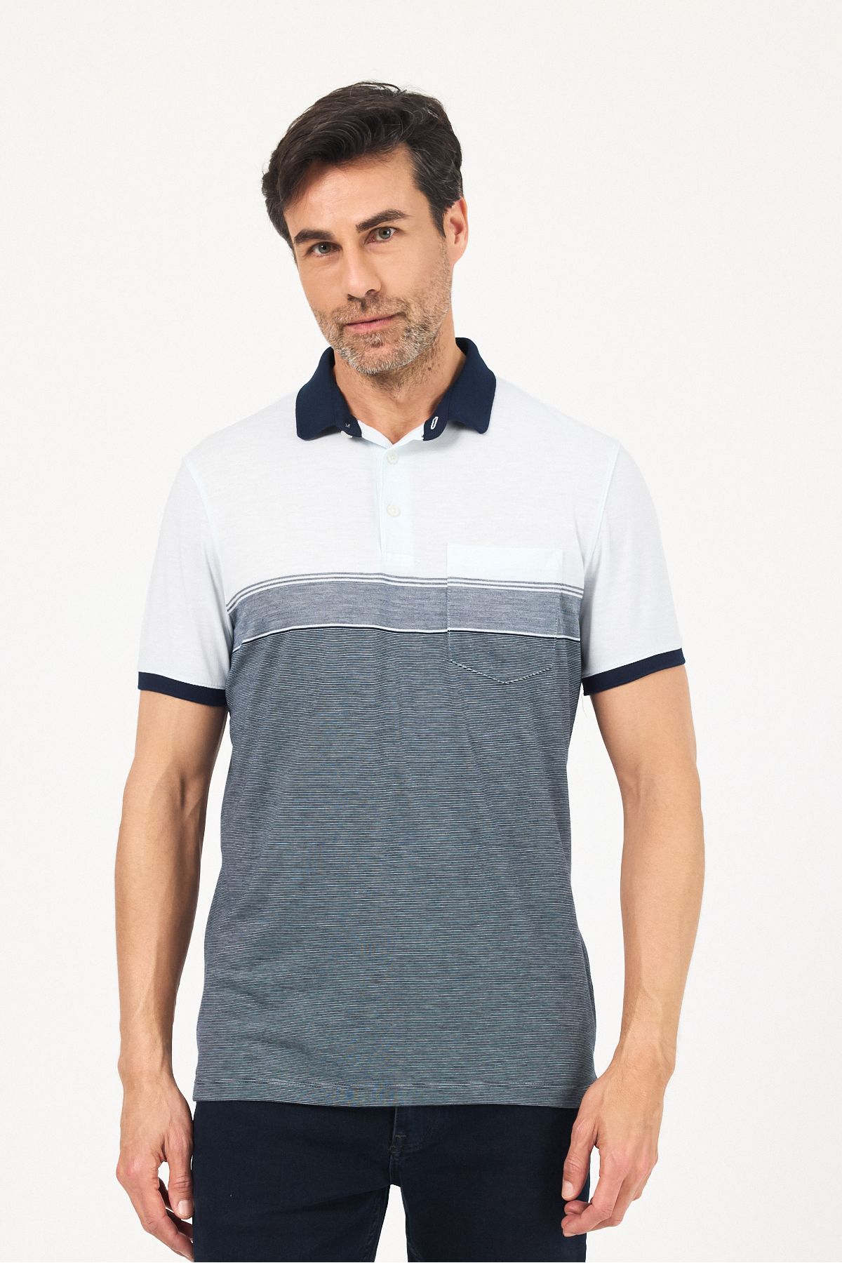 Wellalux Erkek Çift Renkli Cepli Polo Yaka T-shirt