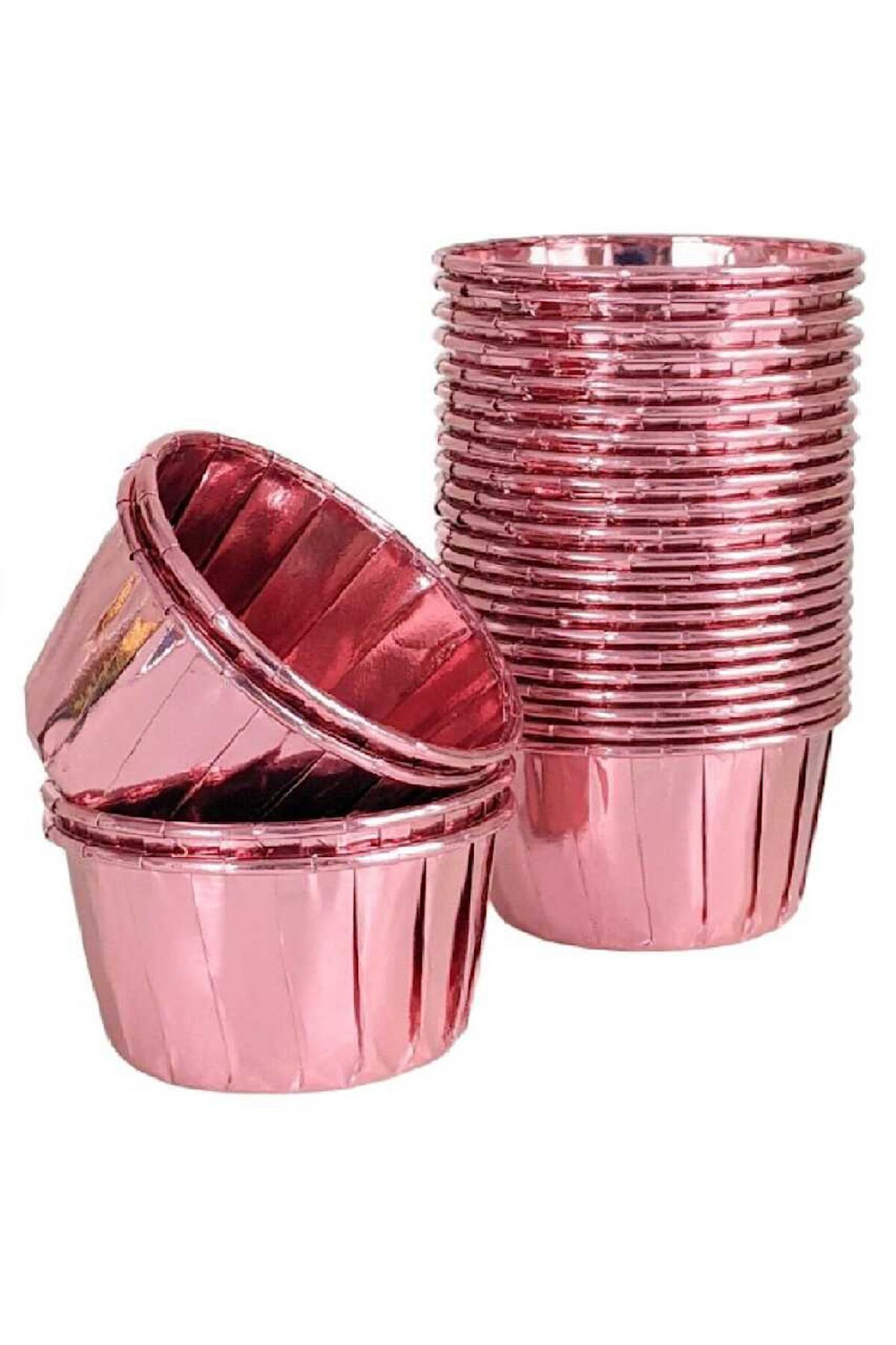 PLASTİKAP Muffin Kek Kapsülü Rose Gold Kalıp 25'li