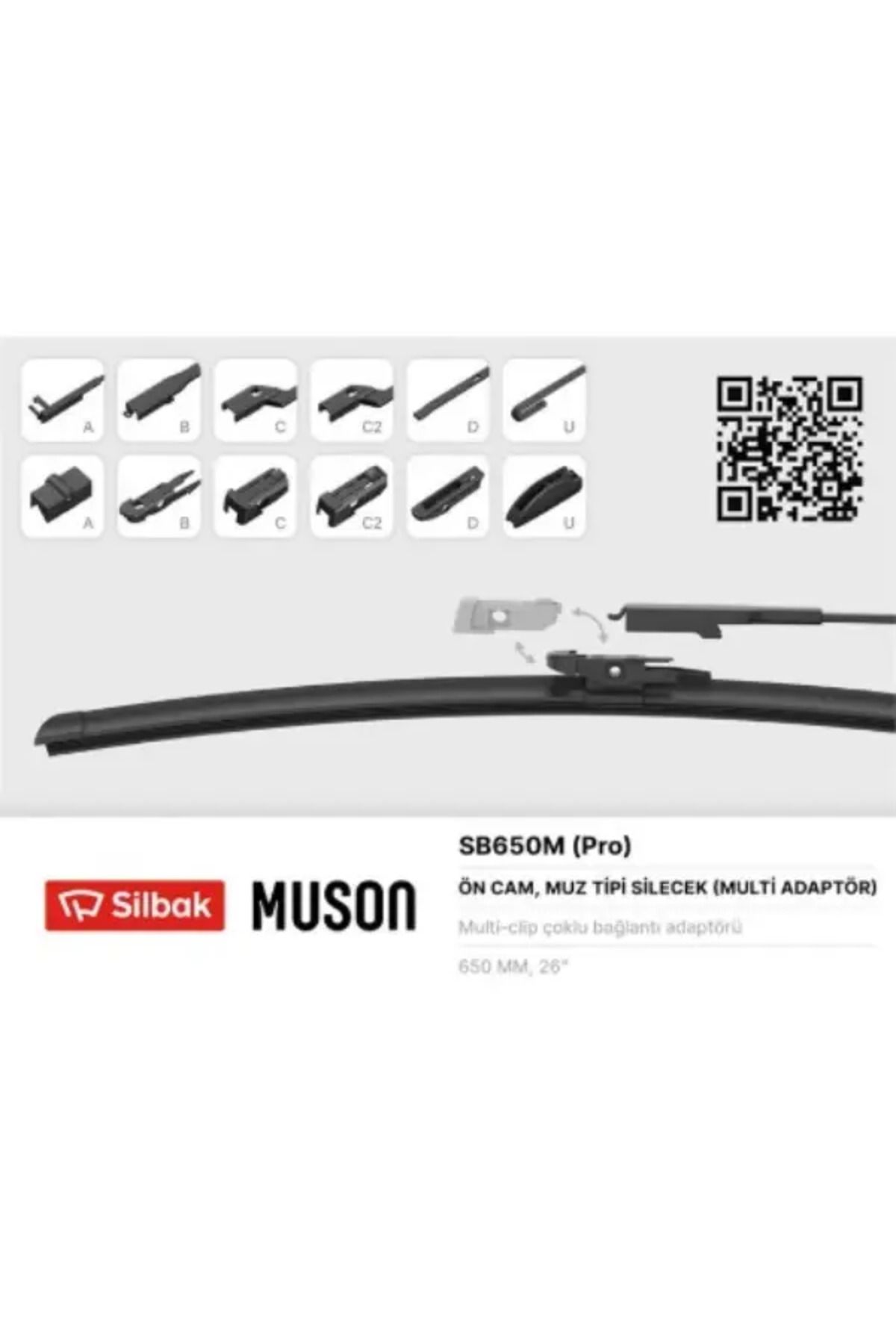 Silbak SILECEK SUPURGESI MUZ TIPI GRAFITLI 650mm 6 APARATLI