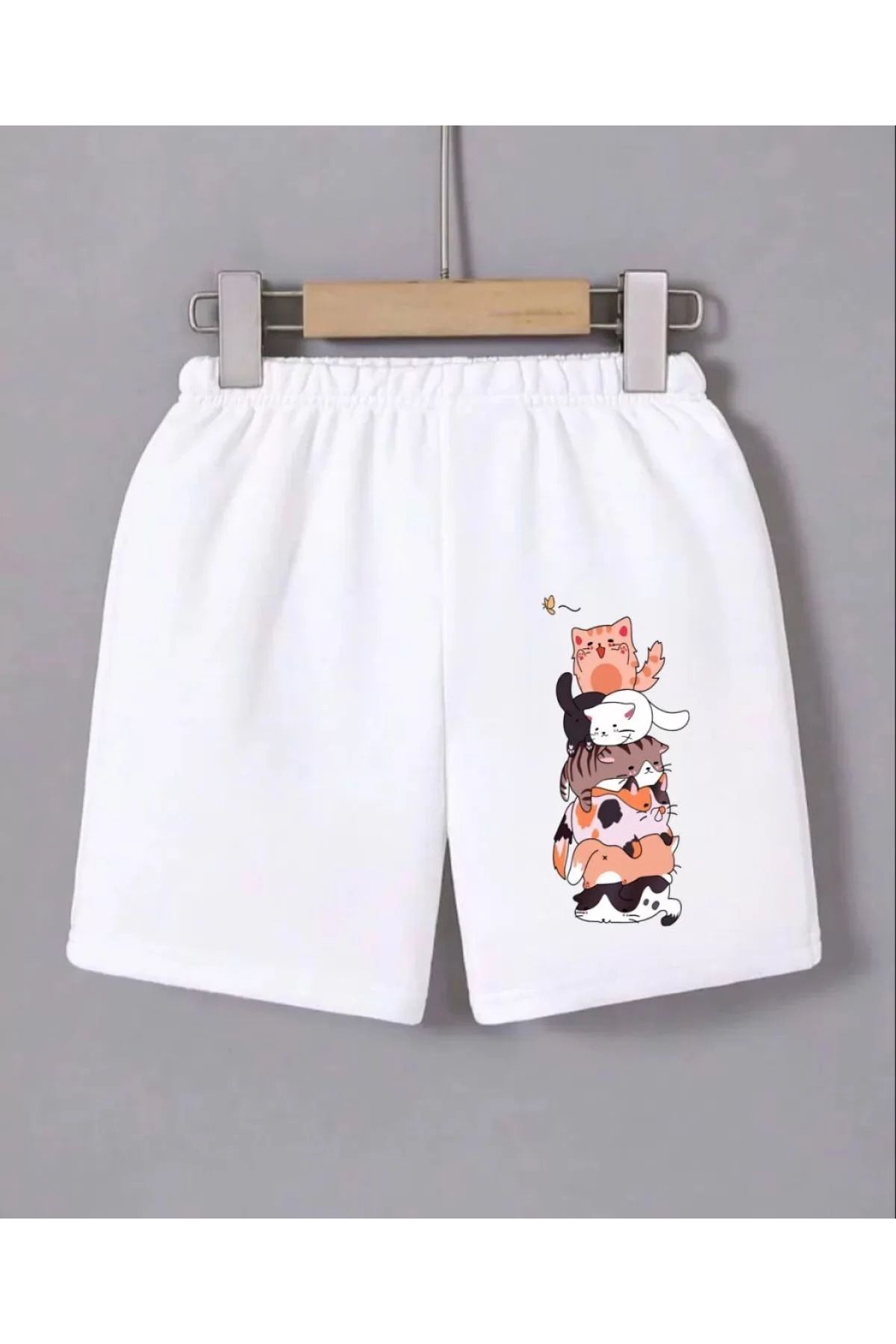 BBbutik Beli Lastikli Baskılı Mini Şort Kadın