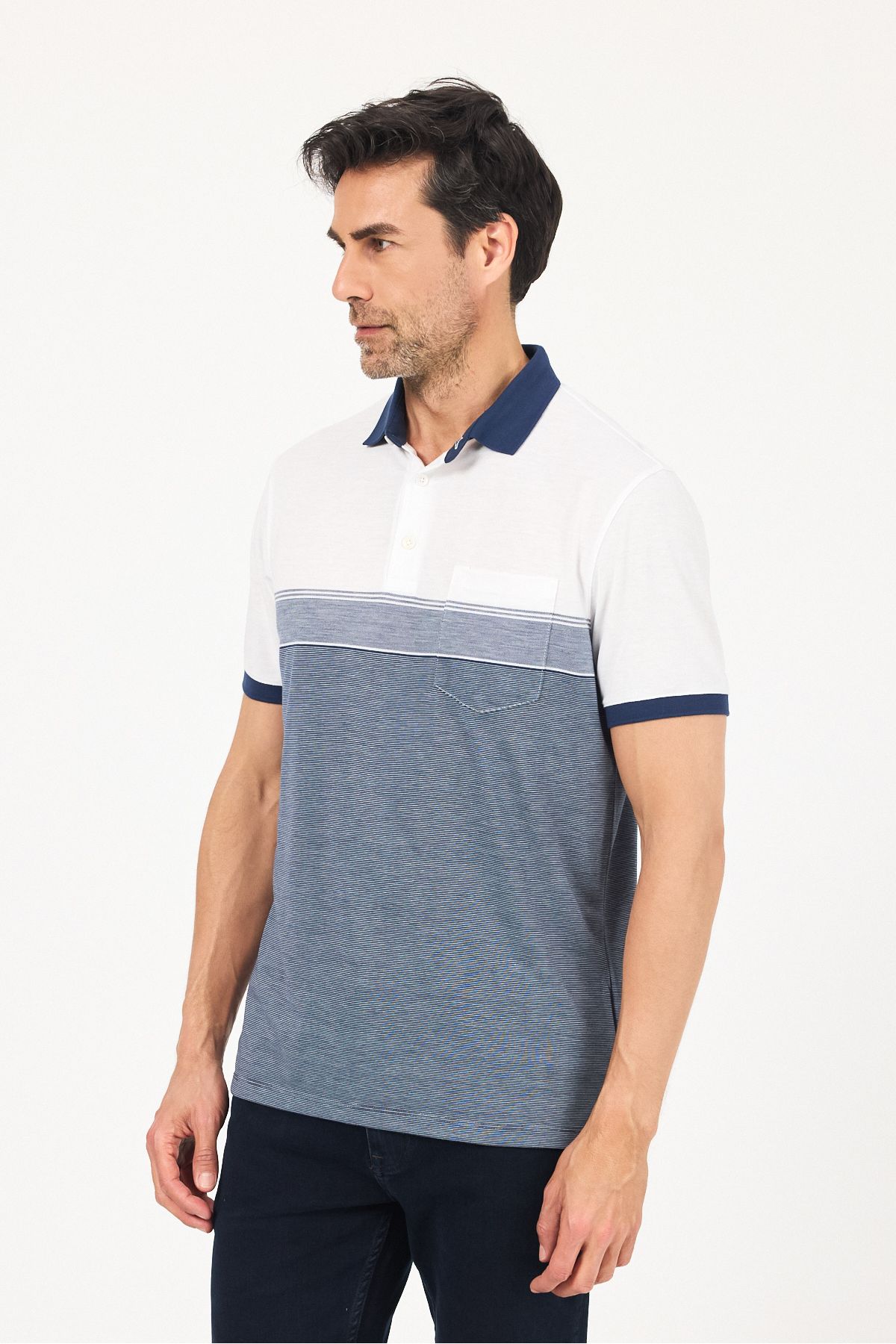 Wellalux Erkek Çift Renkli Cepli Polo Yaka T-shirt