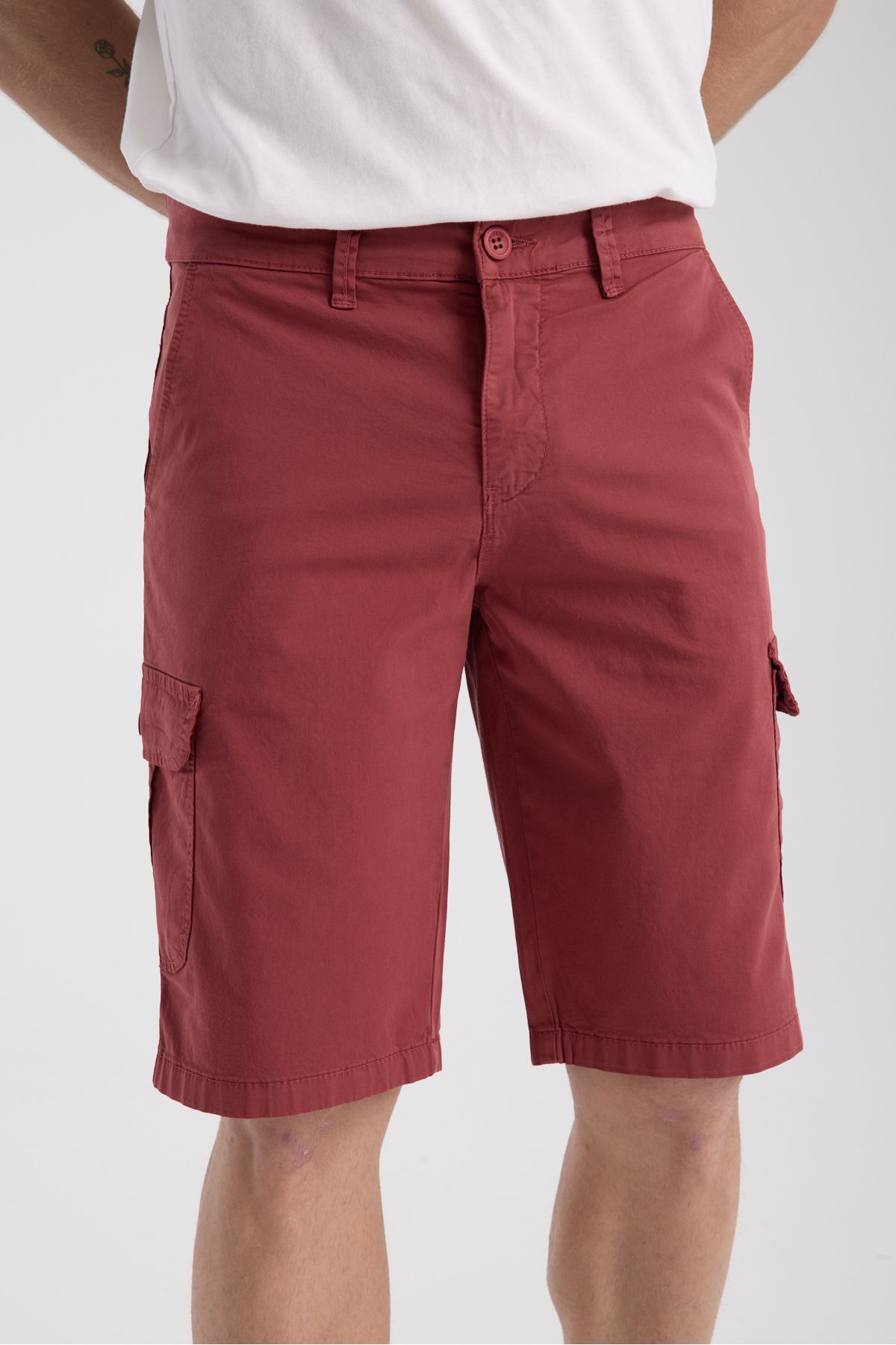 muzzo jeans Kargo Cepli Kırmızı Chino Şort