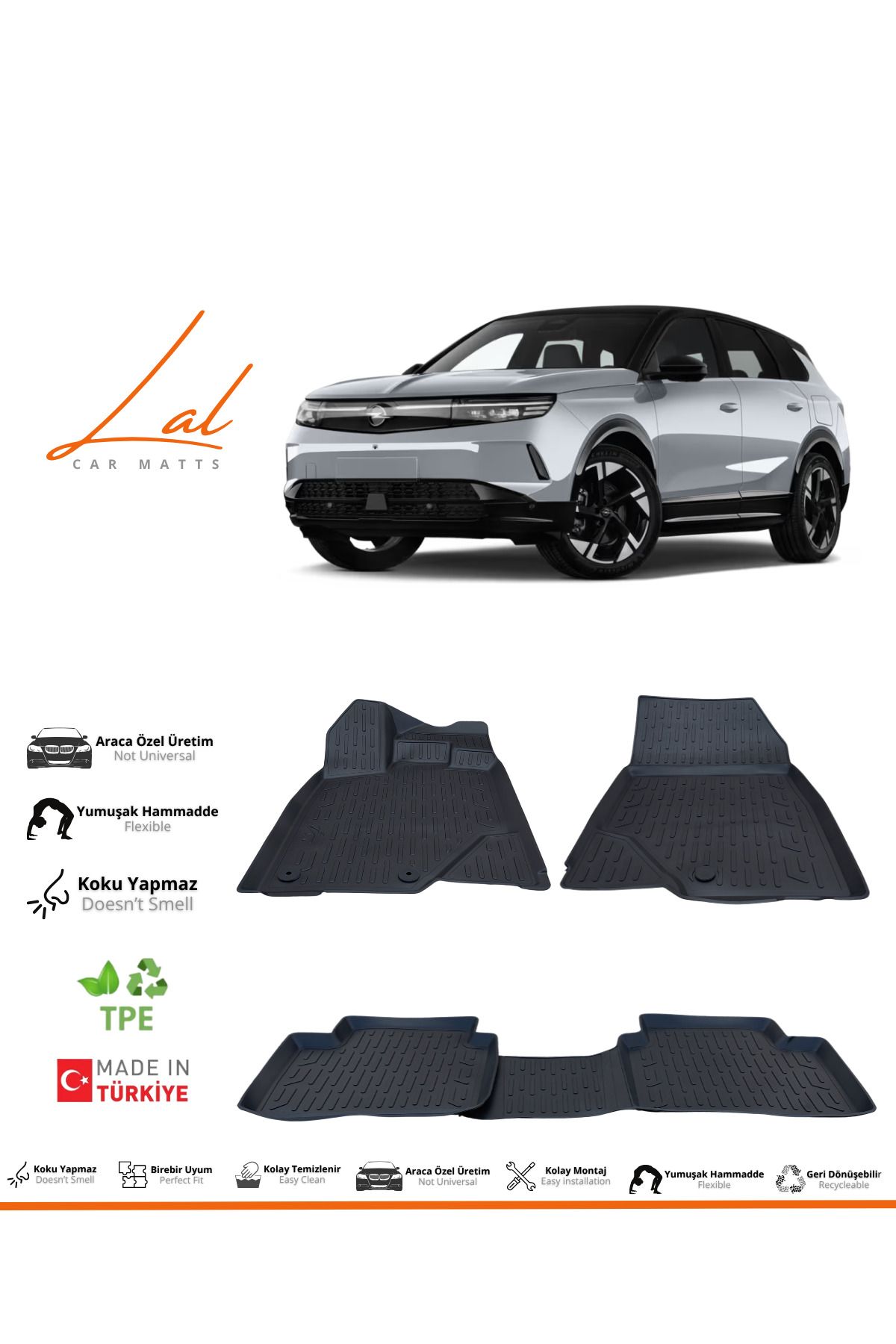 Lal Opel Grandland Mhev-Hybird 3D Havuzlu Paspas (2025 ve sonrası uyumlu)