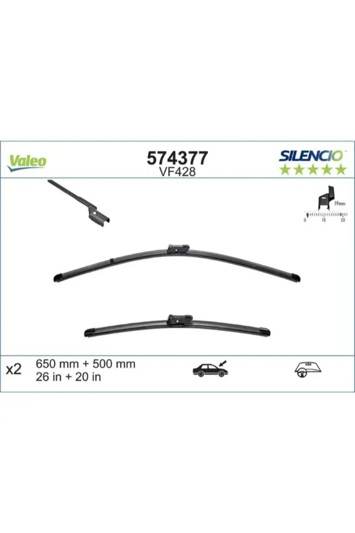VALEO SILECEK SUPURGESI FLAT BLADE (x2) 650 / 500mm VOLVO C30 / S40 / V50 / S60 / S80