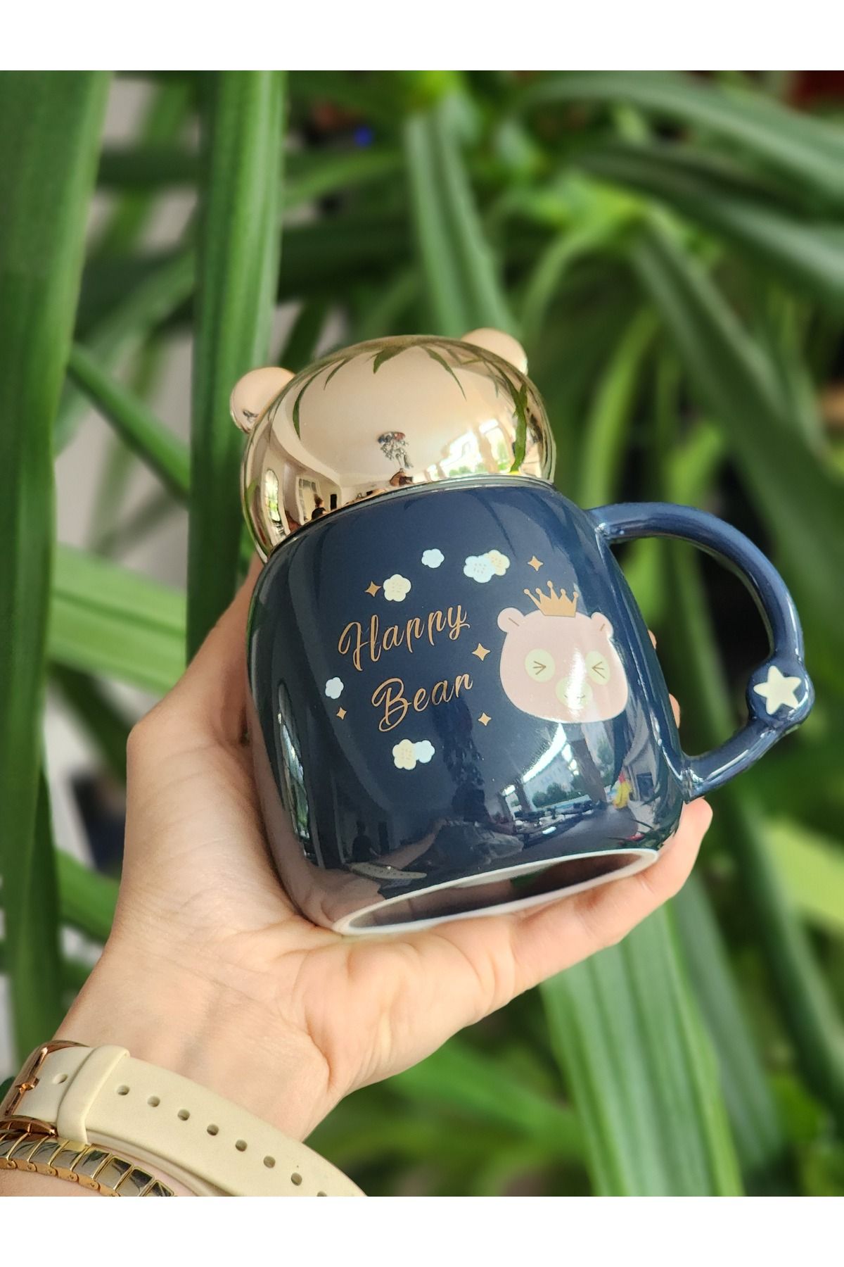 LAMONETA CUTE BEAR SERAMİK 380ml Bebek Mama Termosu ve Çay, Kahve Kupası