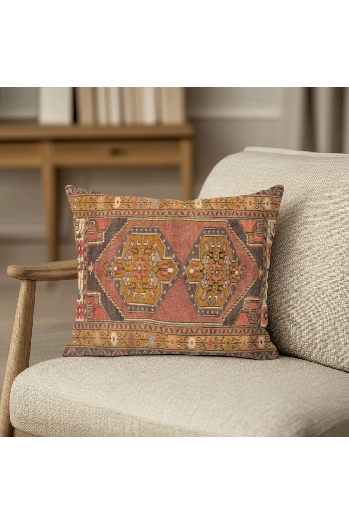 TURKISHRUG KINGDOM Geleneksel Desenli Kırlent – Kilim Motifli