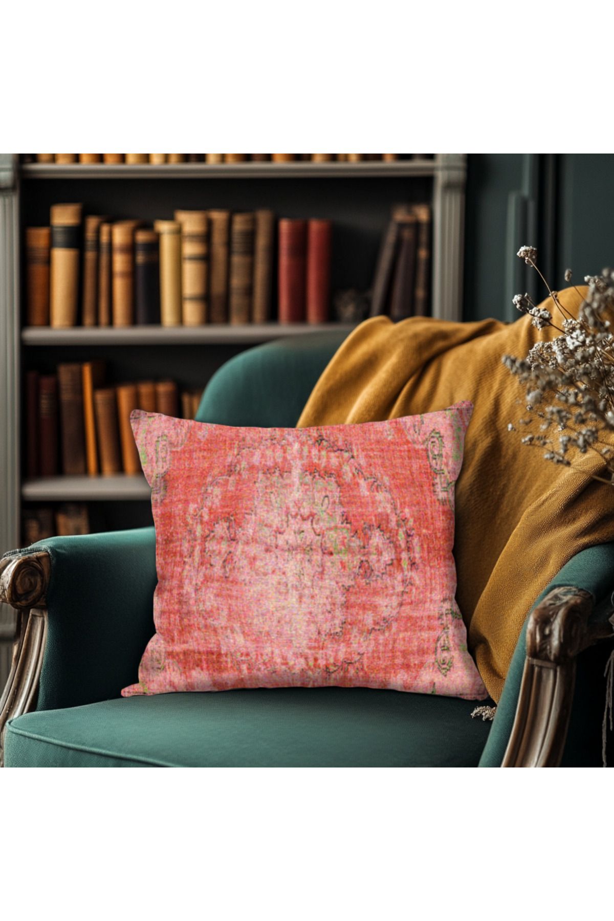 TURKISHRUG KINGDOM Kilim Desen Baskı Kırlent Kılıfı