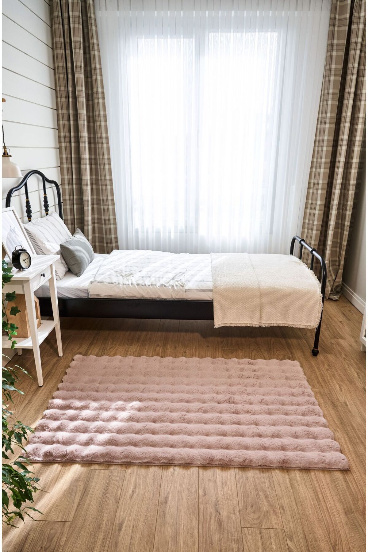 akbel halı & yatak exclusive home design Molecule Pudra - Yıkanabilir Peluş Halı | Kaymaz Post Halı