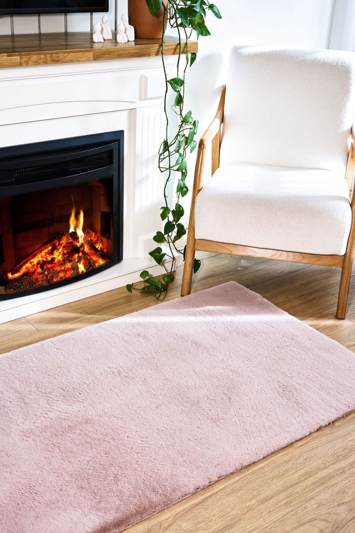 akbel halı & yatak exclusive home design Meloni Pembe - Yıkanabilir Peluş Halı | Kaymaz Yumuşak Halı
