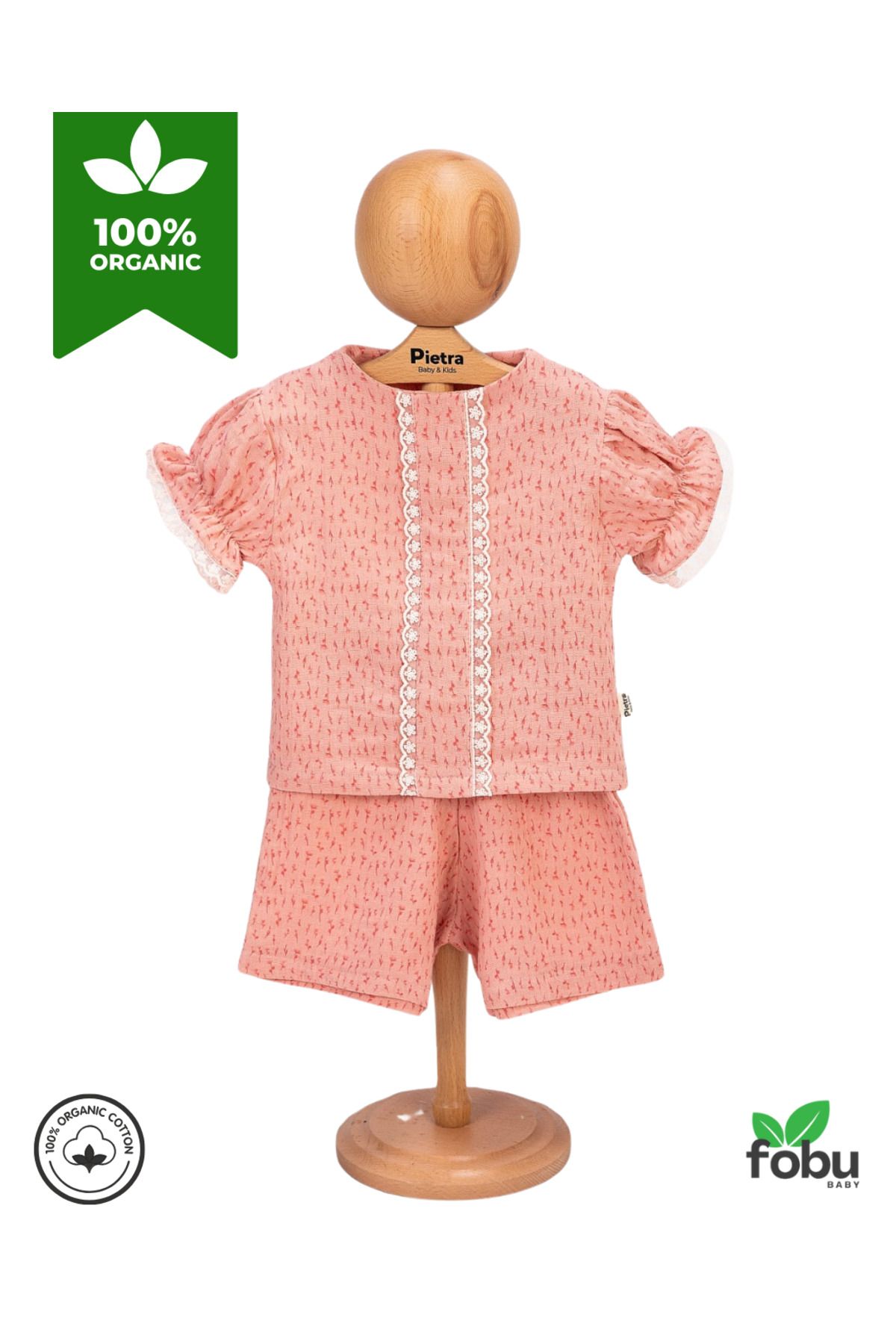 PİETRA BABY KİDS DANTEL DETAYLI ^%100 PAMUK MÜSLİN KUMAŞ BEBEK VE ÇOCUK İKİLİ TAKIM