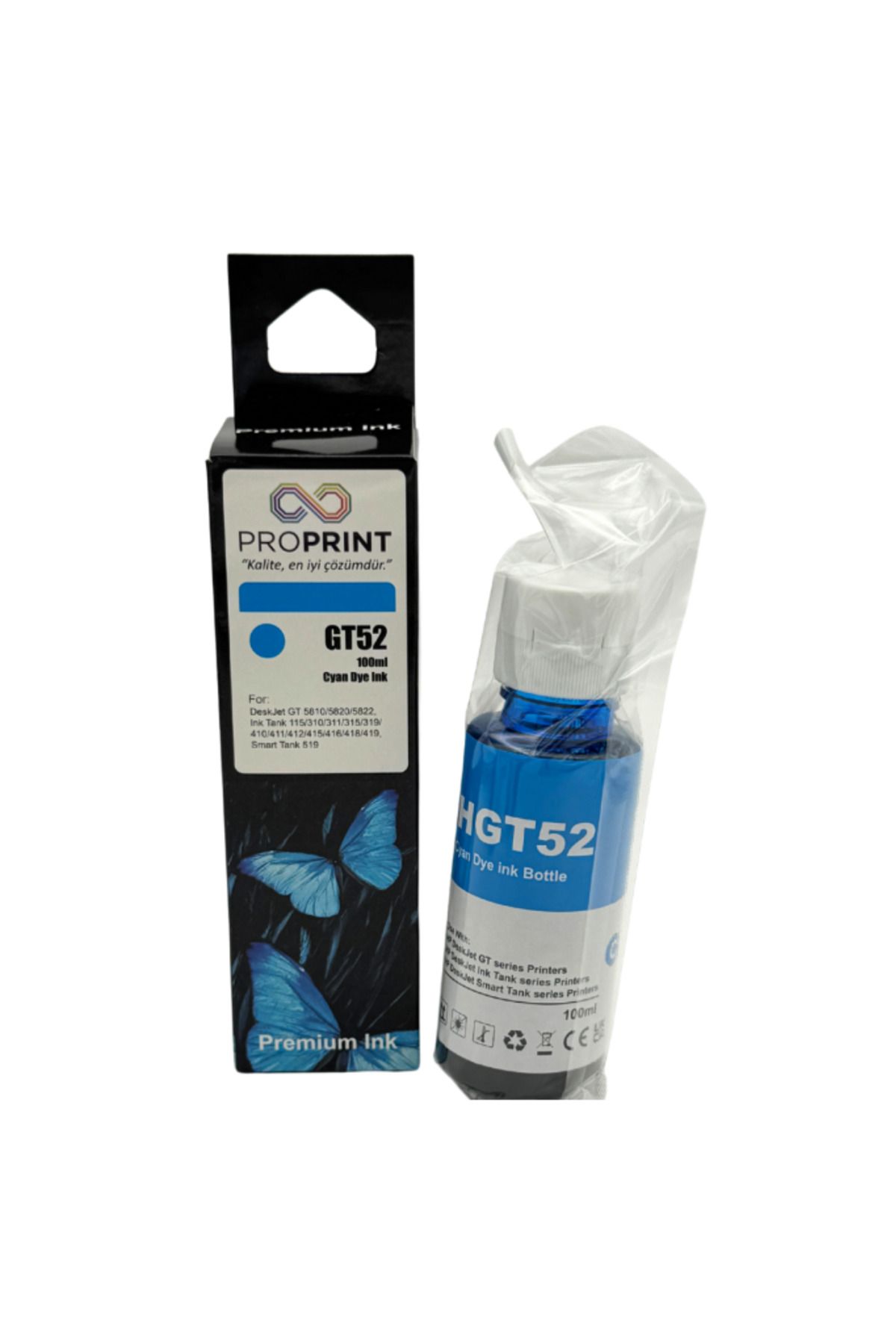 Proprint Hp GT52XL-M0H54AE Mavi Muadil Mürekkep 100 Ml 6,000 Sayfa 720 750