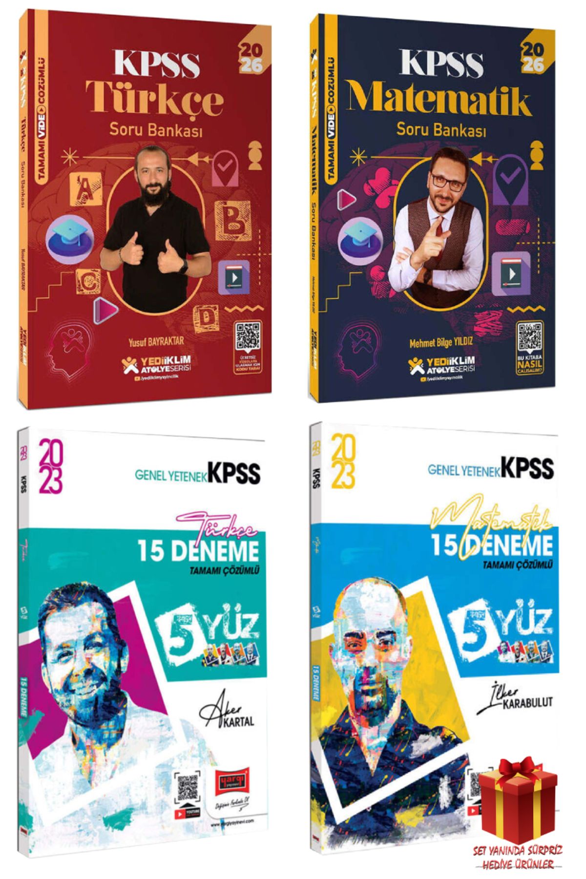Yediiklim Yayınları 2026 Yediiklim KPSS Türkçe Soru Bankası+Matematik Soru Bankası+Türkçe Matematik Denemeler