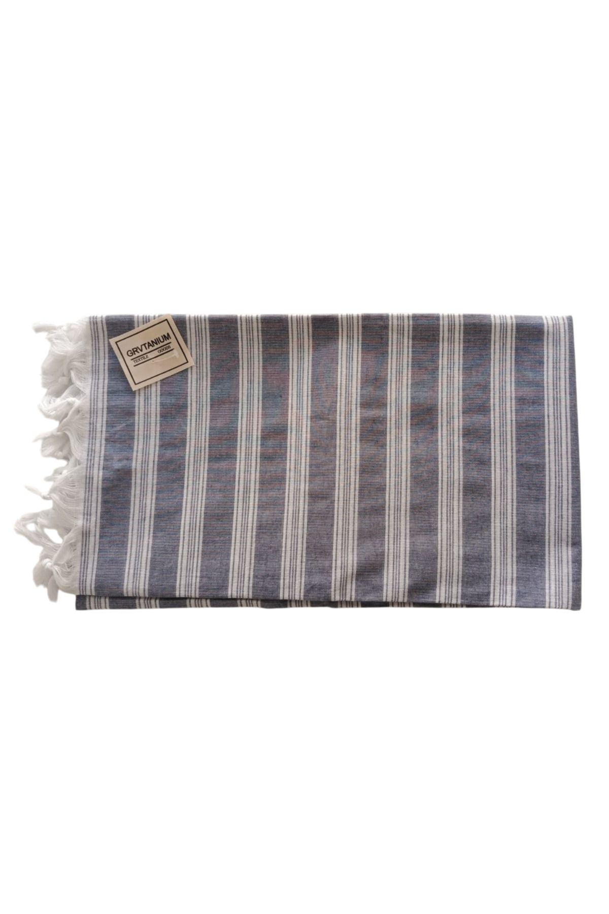 HitDukkan GRVTANIUM Kot Mavi %80 Pamuk 175x96cm Peştemal Püsküllü Banyo,Plaj,Hamam Havlusu M1