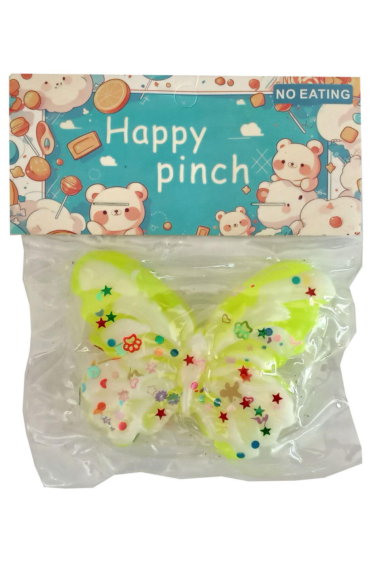 CT-TOYS Yeşil Kelebek Yapışan Sukuşi Mojmoj Büyük Boy Squishy Aksesaurlı