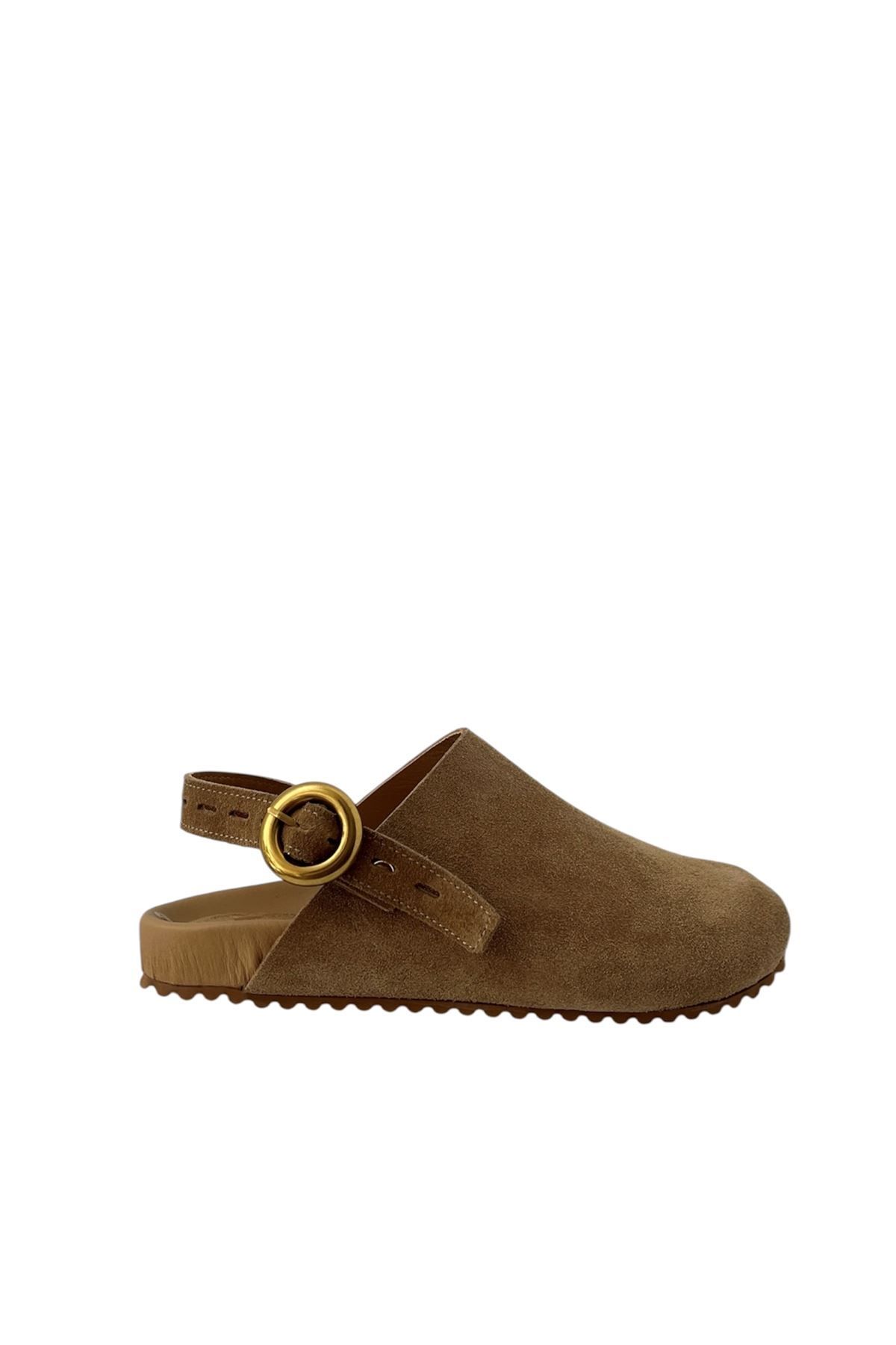 Saracshoes Gerçek Deri Yeşil Süet Kadın Sandalet Raisse