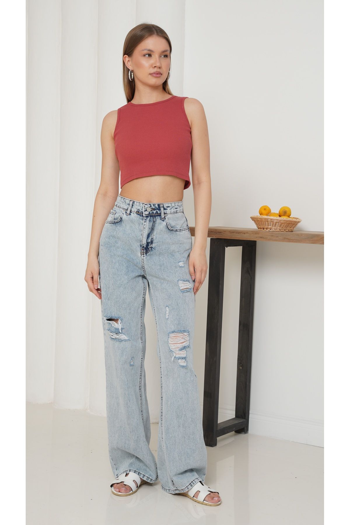 Ay Moda Collection Kalın Askılı Crop Atlet