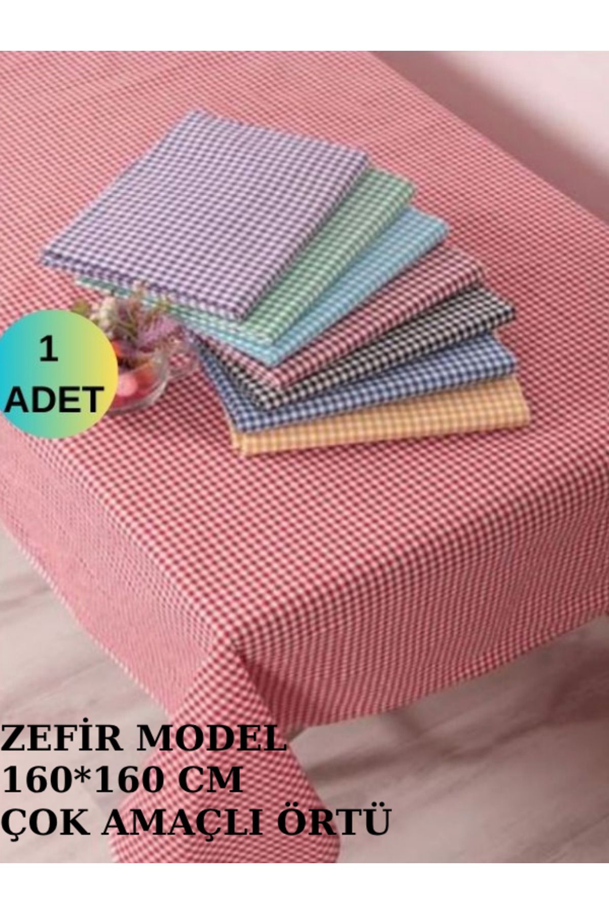 GOLDRİSE Piti Kareli Pamuk Masa Örtüsü Piknik Örtüsü Nostaljik Örtü SİYAH 160*160