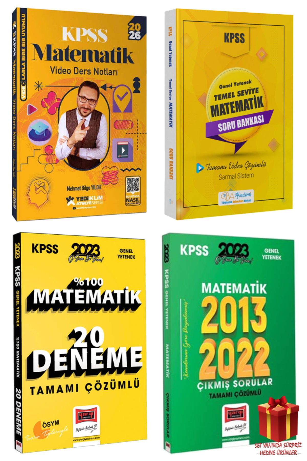 Yediiklim Yayınları 2026 Yediiklim KPSS Matematik Video Ders Notları+Matematik Soru Bankası+Deneme+Çıkmış Sorular