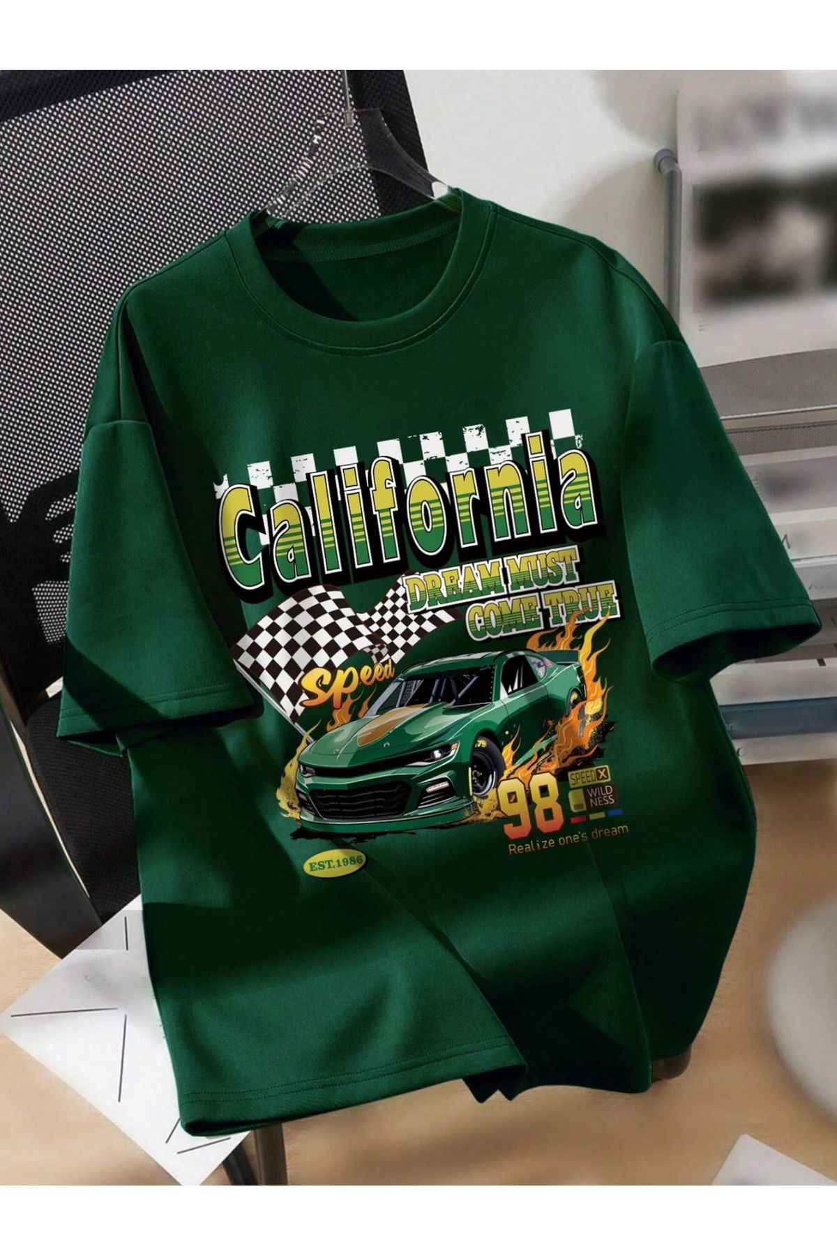 JANSO GROUP - ERKEK PAMUKLU BASKILi California DREAM TSHIRT OVERSİZE BÜYÜK BEDEN