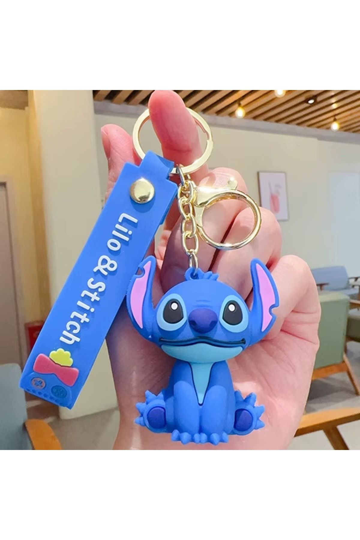 FG KONNİCHİWA 3D Lüks Boy Anıme Dısney Stitch Slikon Anahtarlık & Çanta Aksesuarı