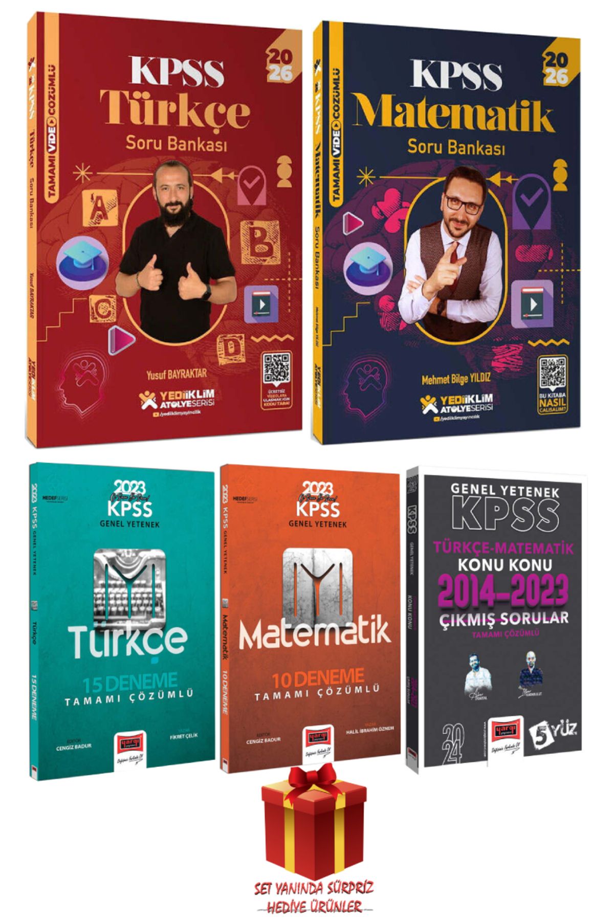 Yediiklim Yayınları 2026 Yediiklim KPSS Türkçe Soru Bankası+Matematik Soru Bankası+Denemeler+Çıkmış Sorular