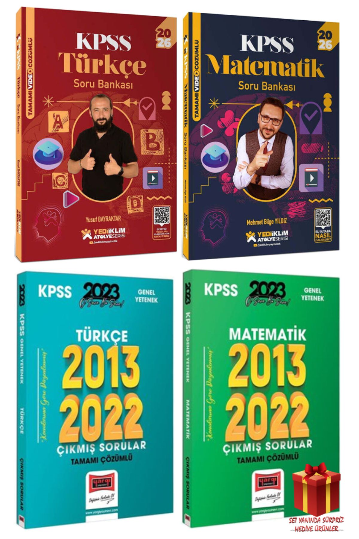 Yediiklim Yayınları 2026 Yediiklim KPSS Türkçe Soru Bankası+Matematik Soru Bankası+Türkçe Matematik Çıkmış Sorular