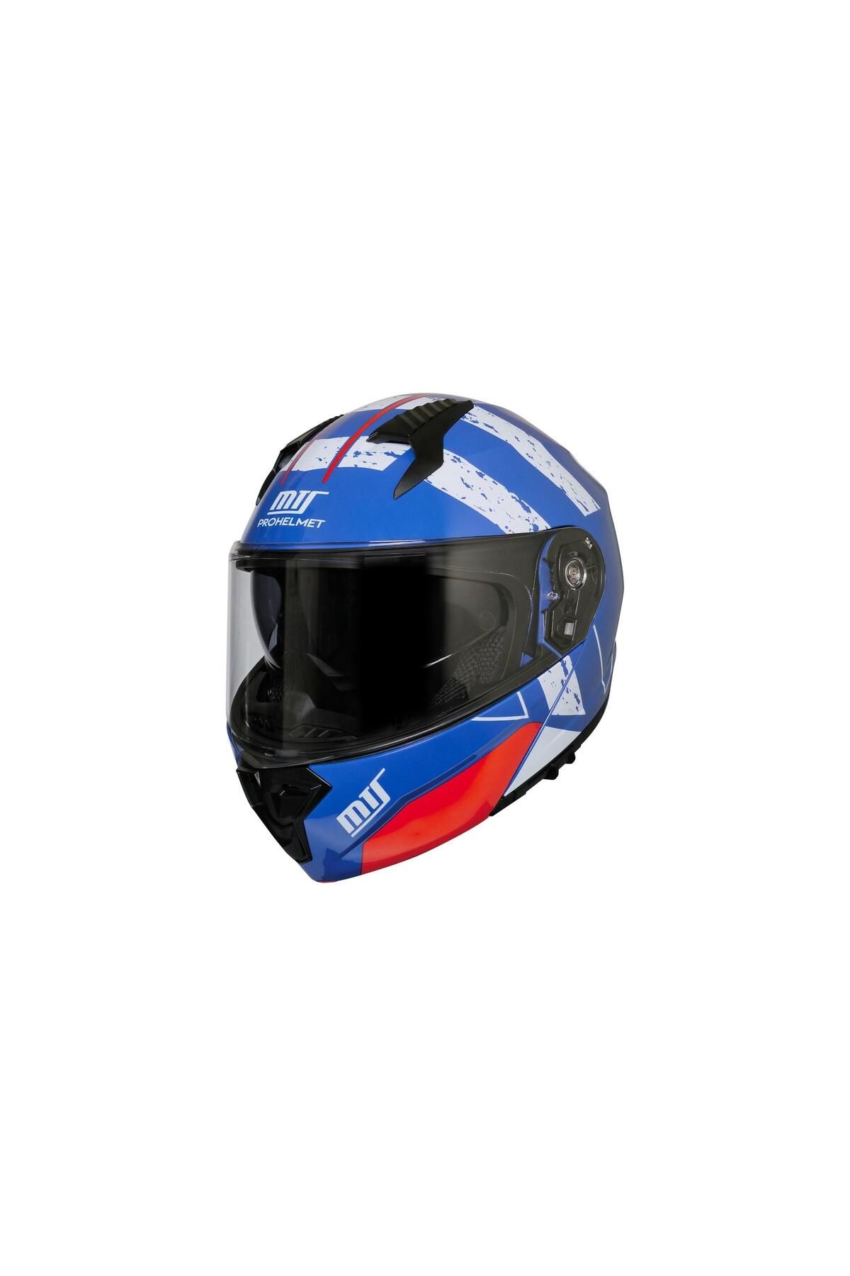 MTS PROHELMET M-966 MAVİ ÇENE AÇILIR MOTOSİKLET KASK