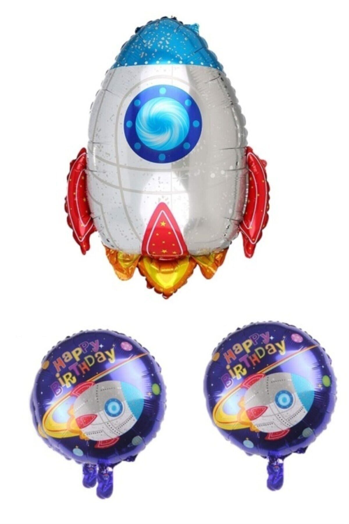 teknotrust Uzay Temalı Roket Folyo Balon Seti 3'lü, Eğlence ve Kutlama İçin Harika Seçenek