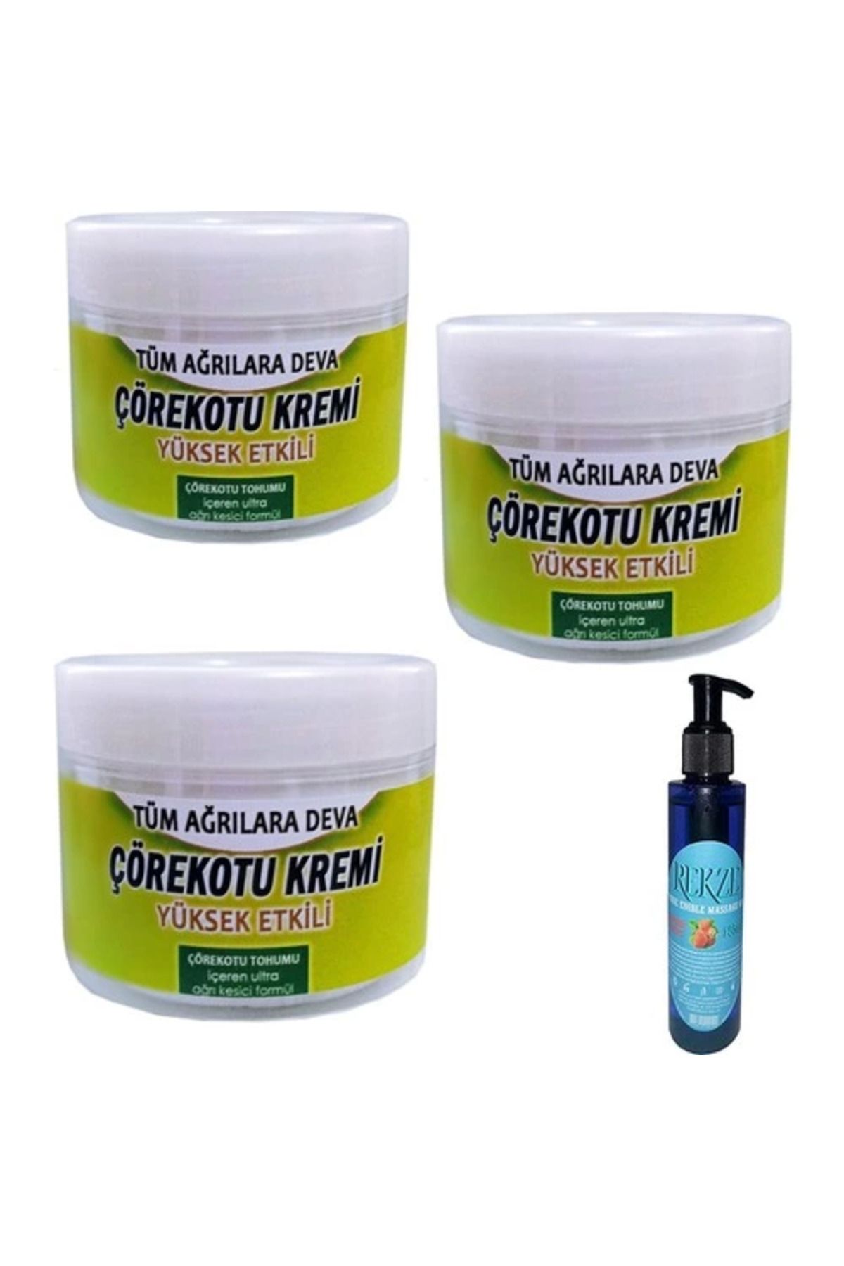 feifei Hintohu Çörek Otu Kremi 100 ml x 3 Adet / Çilekli Vücut Masaj Bakım Yağı 125 ml