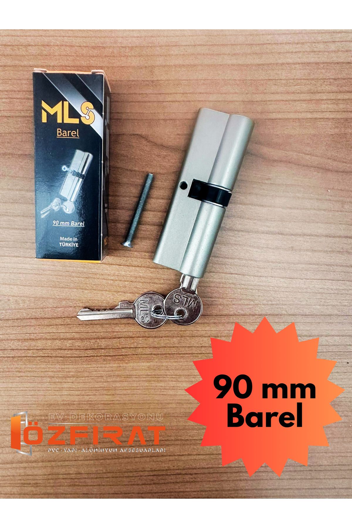 ÖZFIRAT PVC YAPI Pvc Pimapen Kapı Kilit Göbeği Barel 90mm Pirinç Anahtarlı