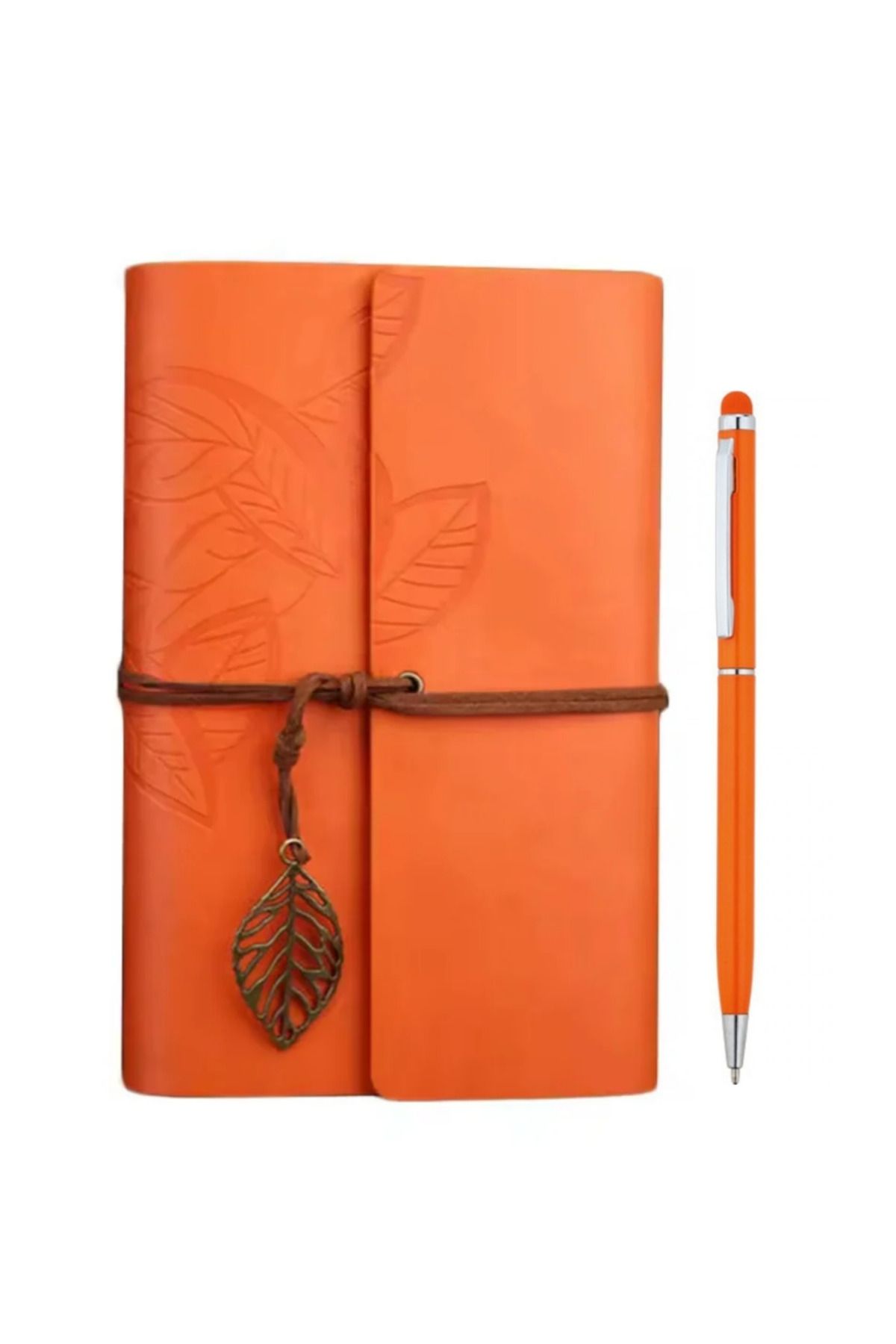 Wolawood El Yapımı Deri Kapaklı Defter ve Özel Kalem Seti Vintage Nostaljik Günlük, Ajanda Özel Gün Hediyesi