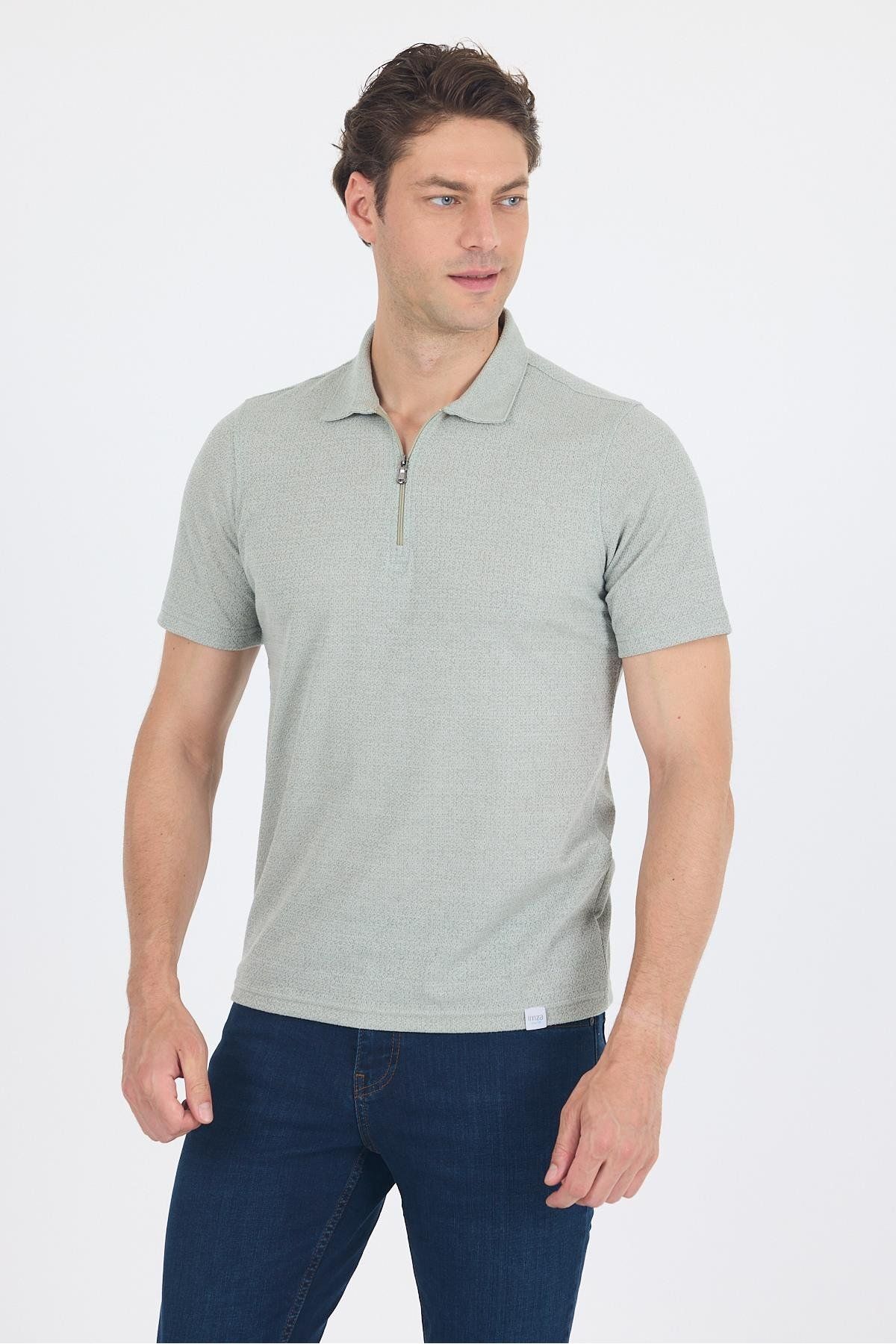 İmza Koyu Yeşil Kısa Kol Düz Suprem Polo Yaka Cepsiz Pamuklu Casual Slim Fit Tişört 1011250162_700