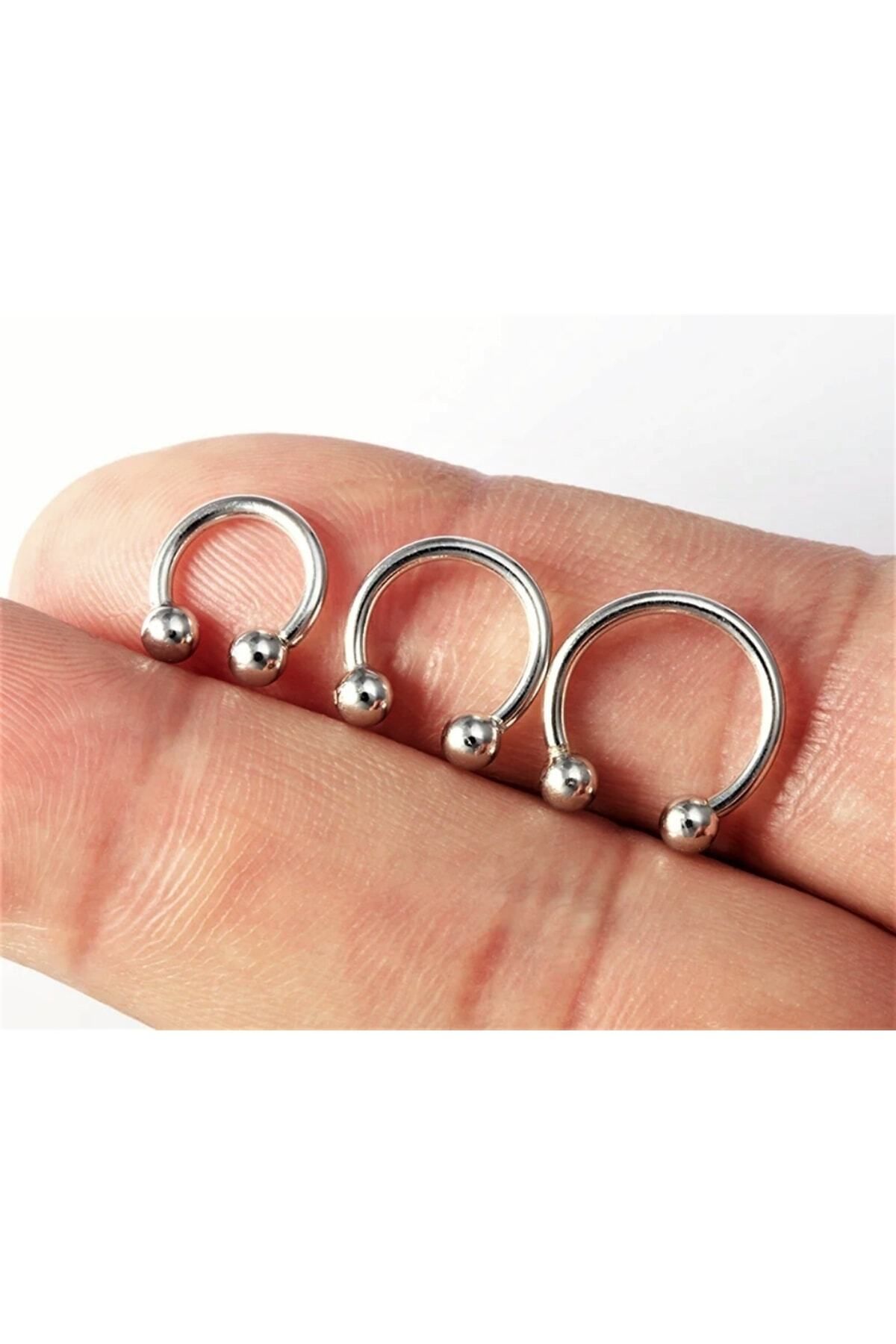 teknotrust 3’lü Set 3 Boy Smiley Piercing Tragus Burun Kıkırdak Dudak (6-10mm)