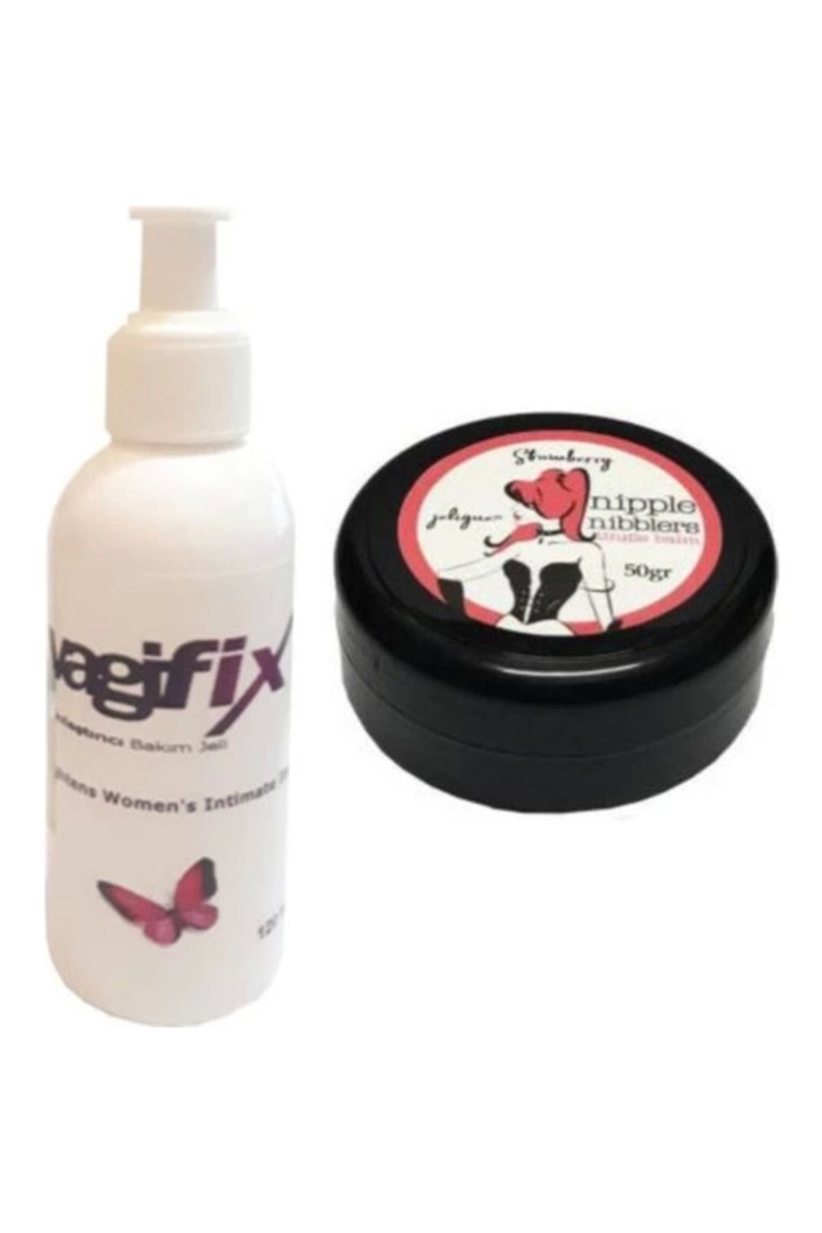 gizmurstore Hintohu Nipple Nibblers Tingle Balm 50ML Çilekli Göğüs Bakım Kremi + Genital Bakım Kremi 120 ml