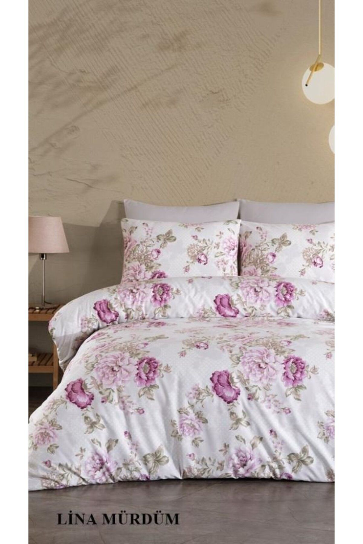 Irina Home İrina Lina Mürdüm Çift Kişilik Nevresim Takımı