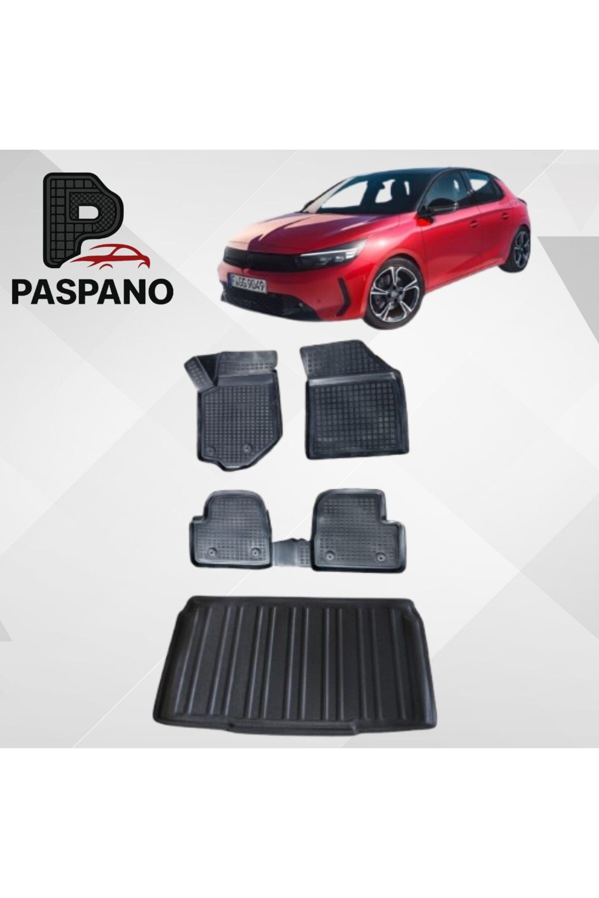 Paspano OPEL CORSA F (2019-2025) İle Uyumlu - Araca Özel Paspas Ve Bagaj Havuzu