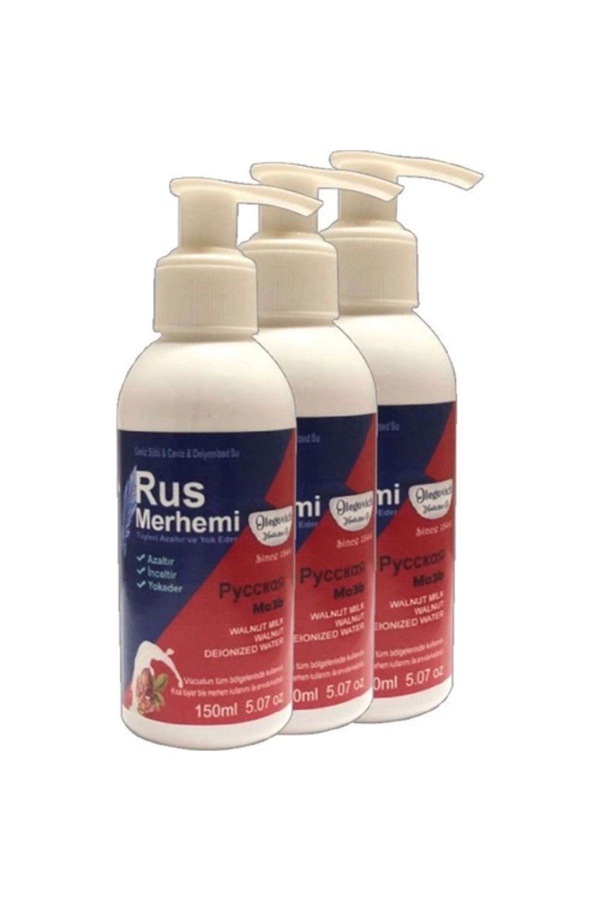 gizmurstore Glegnd Blue Tüylere Krem 3 Adet x 150 ml Cevizli & Ceviz Sütlü Russ Merhemi