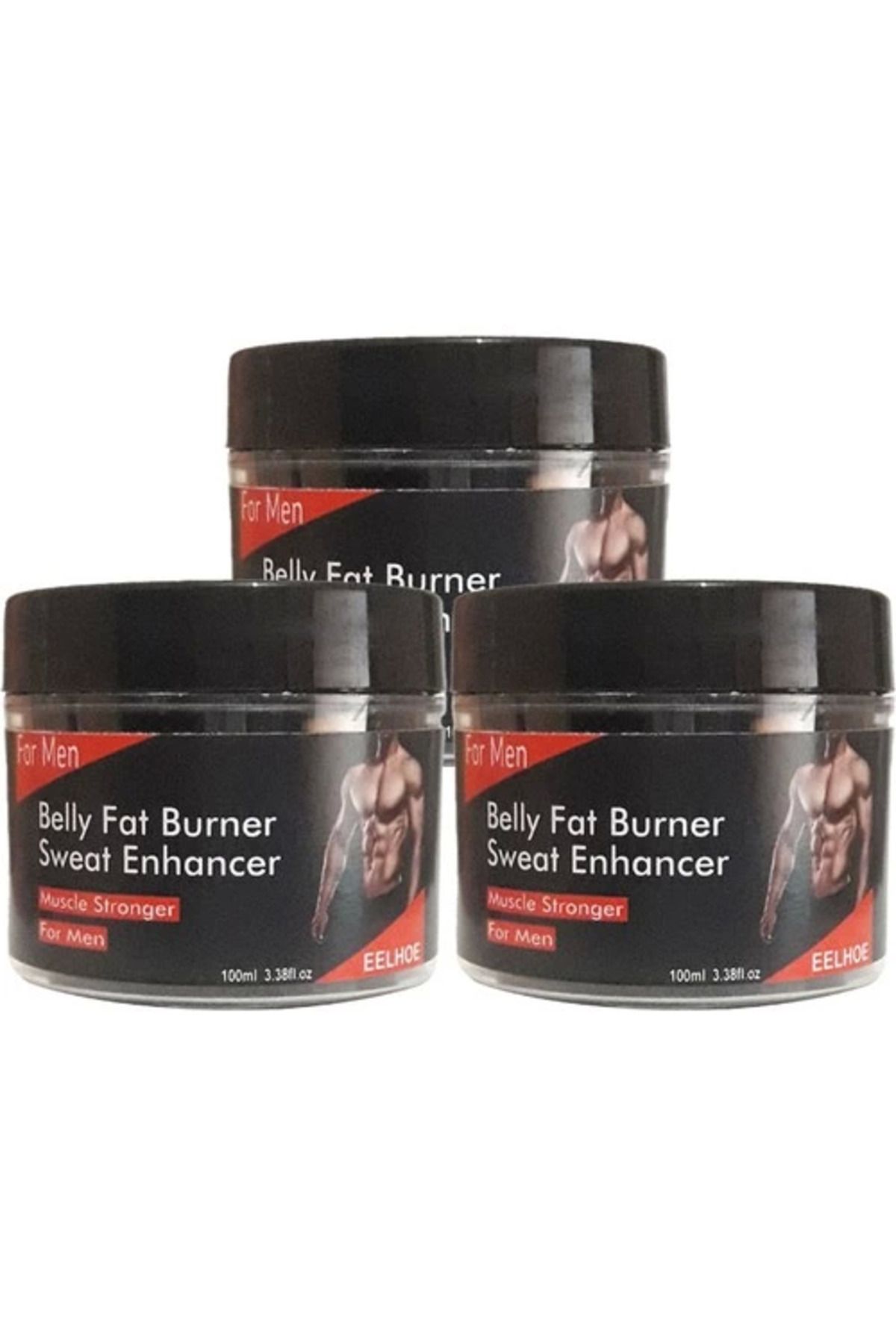 hayalimsah Eelhoe Belly 3lü Adet Fatburner Sweat Enhancer Erkeklere Özel Kas Şekillendirme Kremi 100 ml