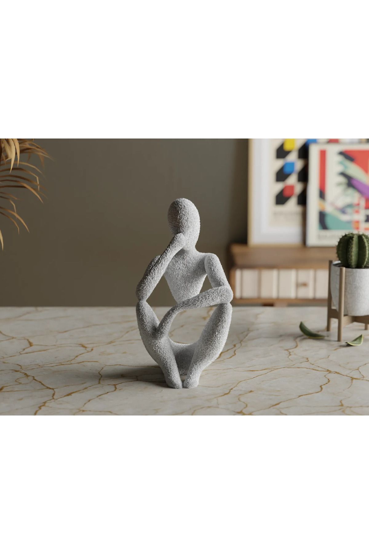 Phigo Nobody The Thinker Figür Biblo 15 cm – 3D Baskı Modern Dekorasyon Heykel