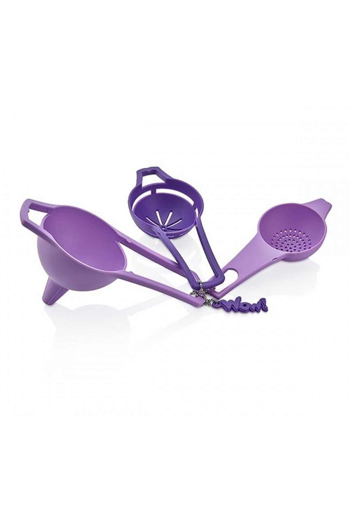 teknotrust Pratik 3'lü set: Yumurta akı ayırıcı, mini huni ve süzgeç, kolay kullanım